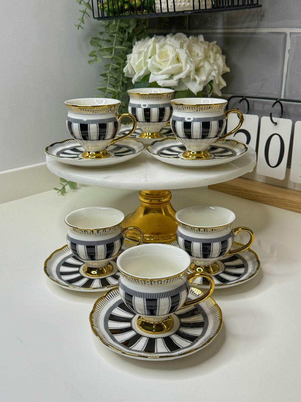 Rupy 6 Kişilik Porselen Türk Kahvesi Fincanı