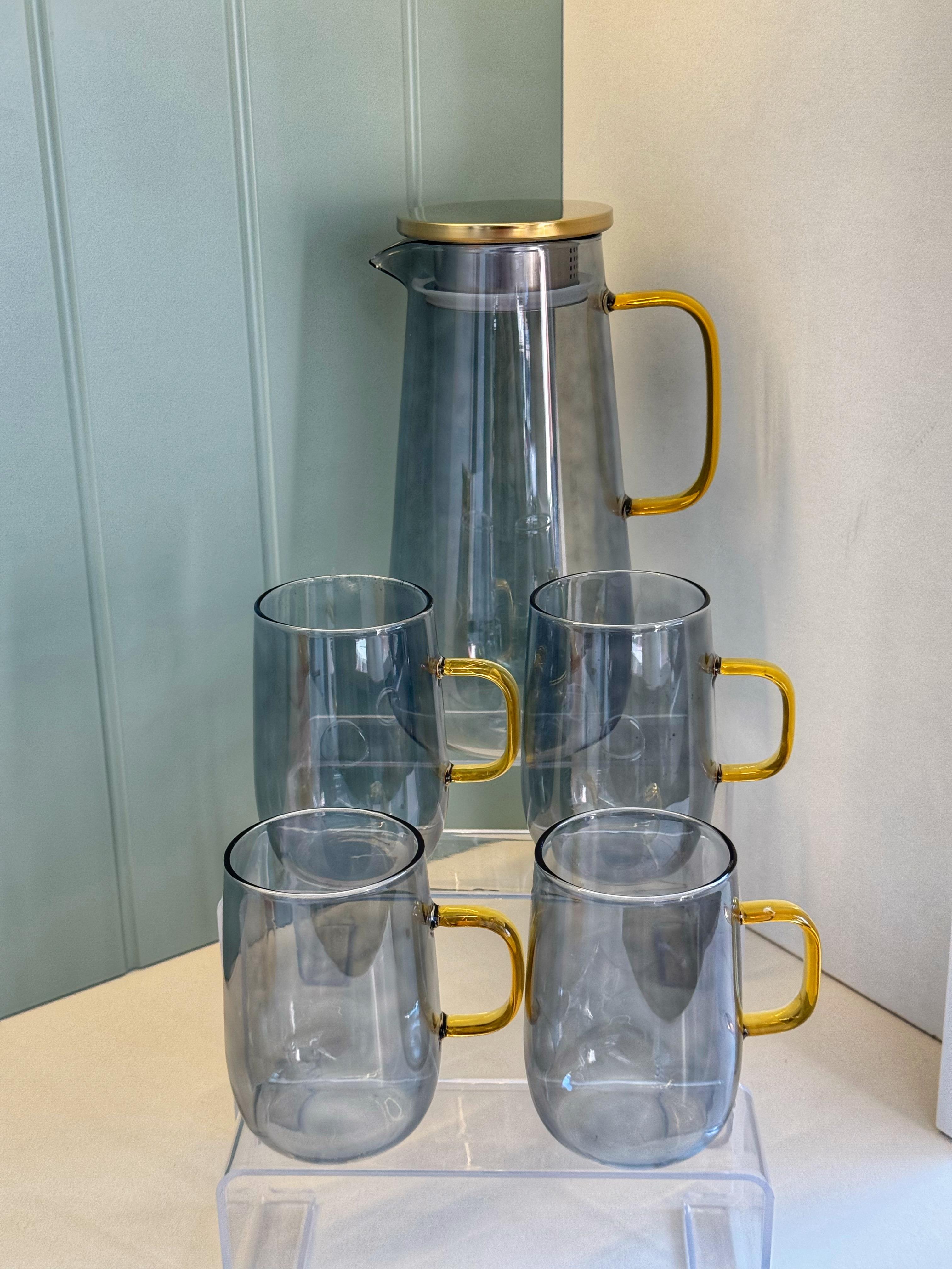 Rishe Füme 5 Parça Su/Sürahi Takımı