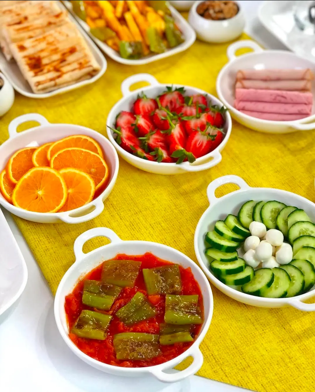 6Lı Porselen Kulplu Meze / Kahvaltı Sunum Tabağı - Görsel 3