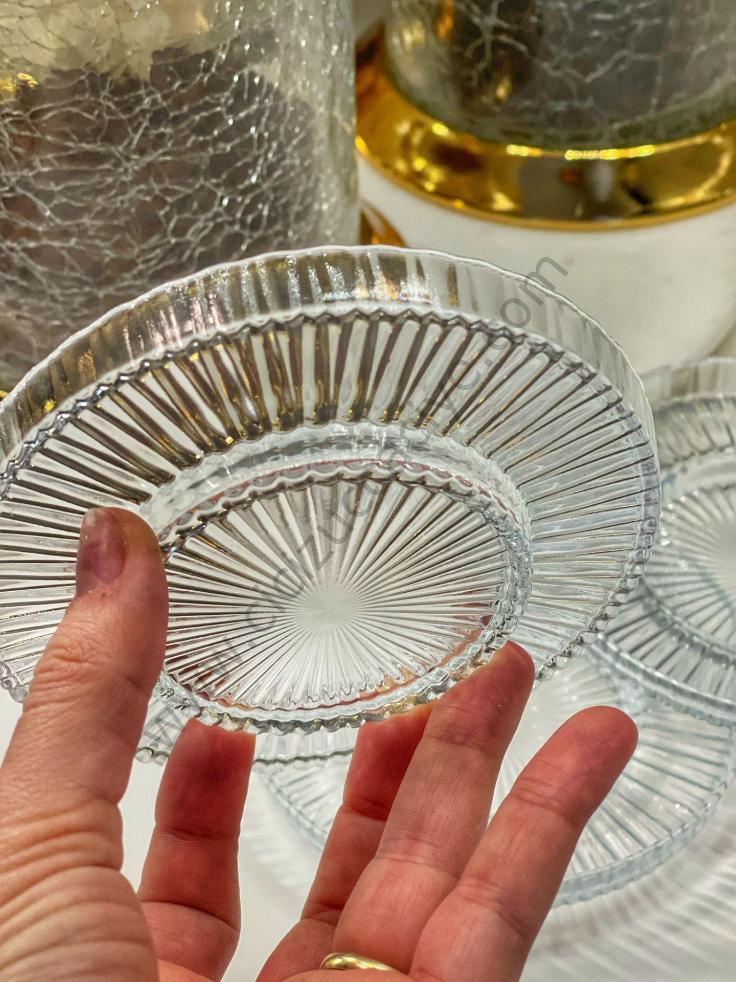 6 KİŞİLİK CAM ÇAY TABAĞI