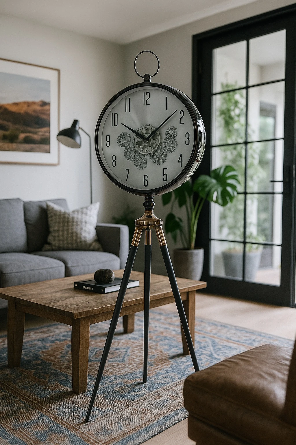 Vintage Ayaklı Saat Siyah