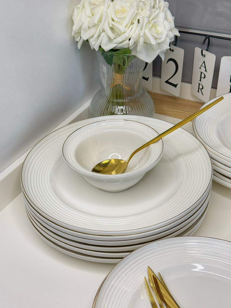 Venta 56 Parça 6 Kişilik Porselen Yemek Takımı