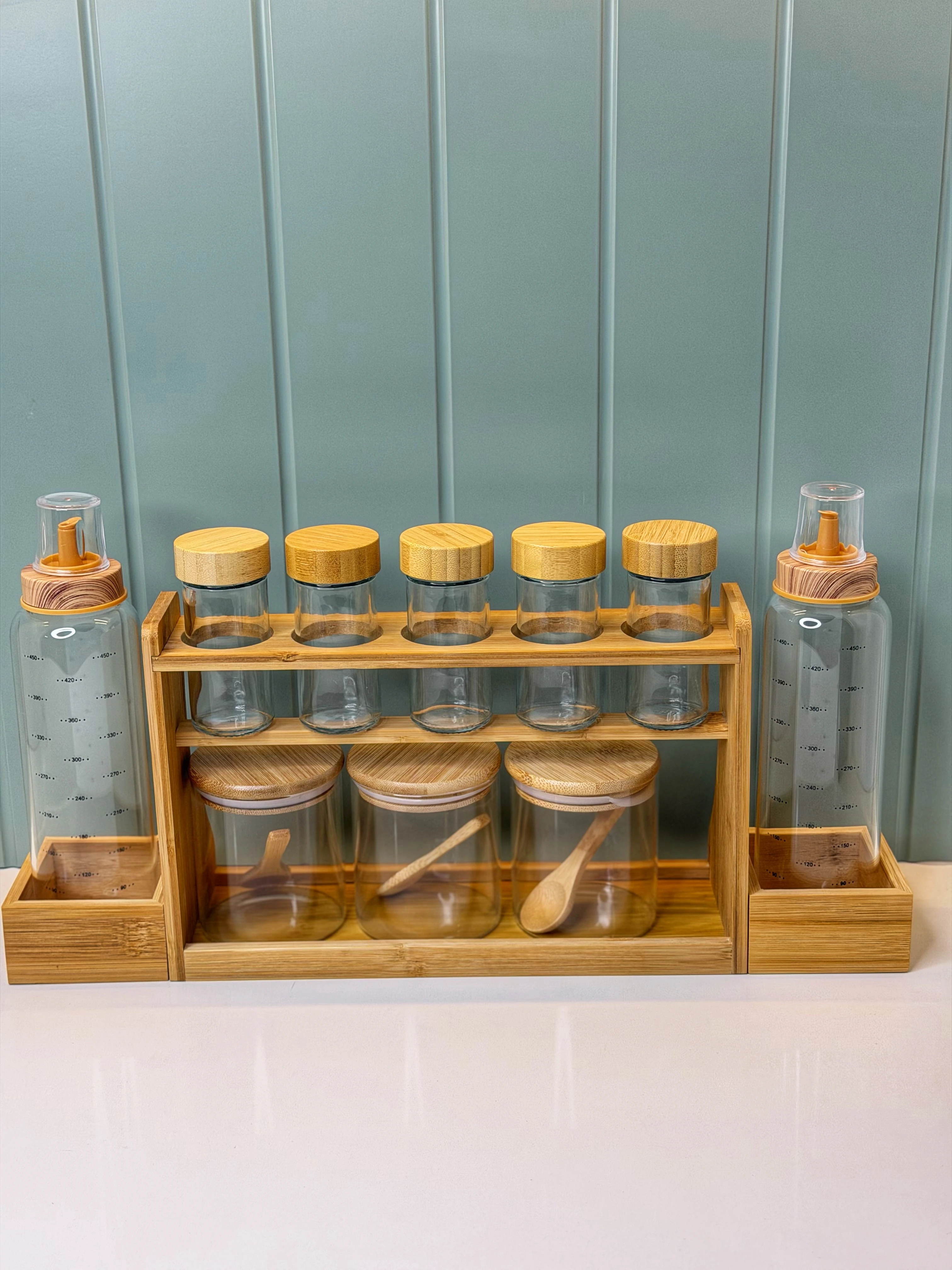 Bambu Standlı Baharatlık / Yağdanlık 