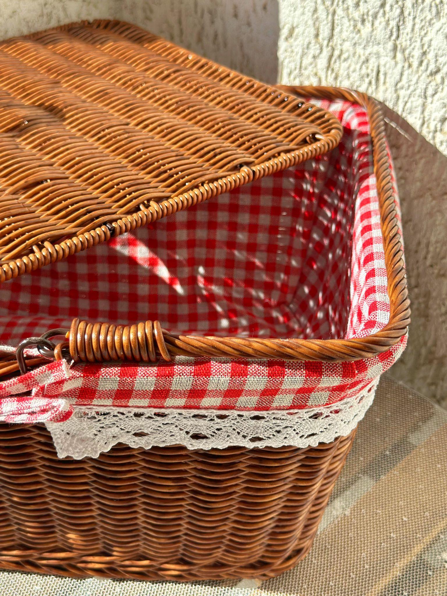 Adelya Kahverengi Dikdörtgen Piknik Sepeti