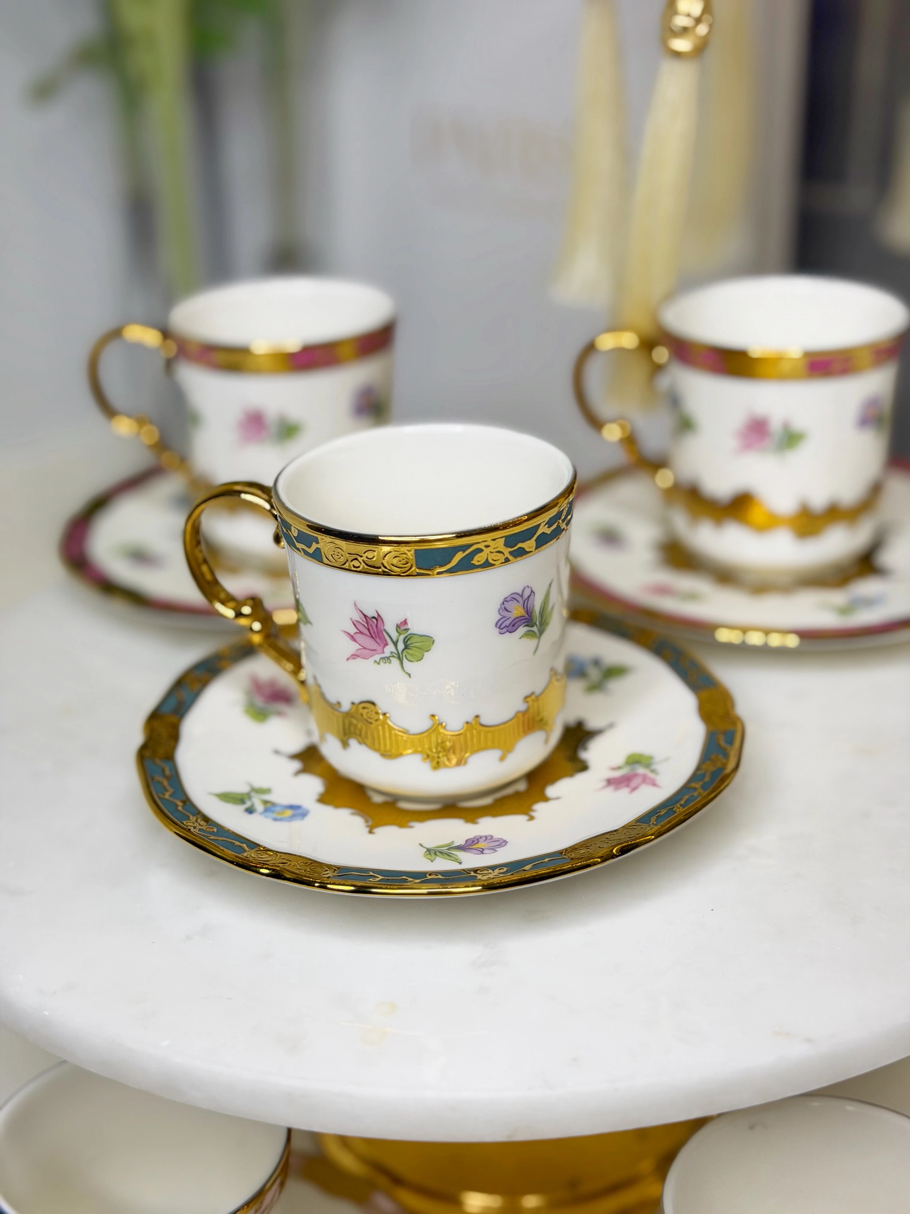 Rozaline 6 Kişilik Porselen Türk Kahvesi Fincanı