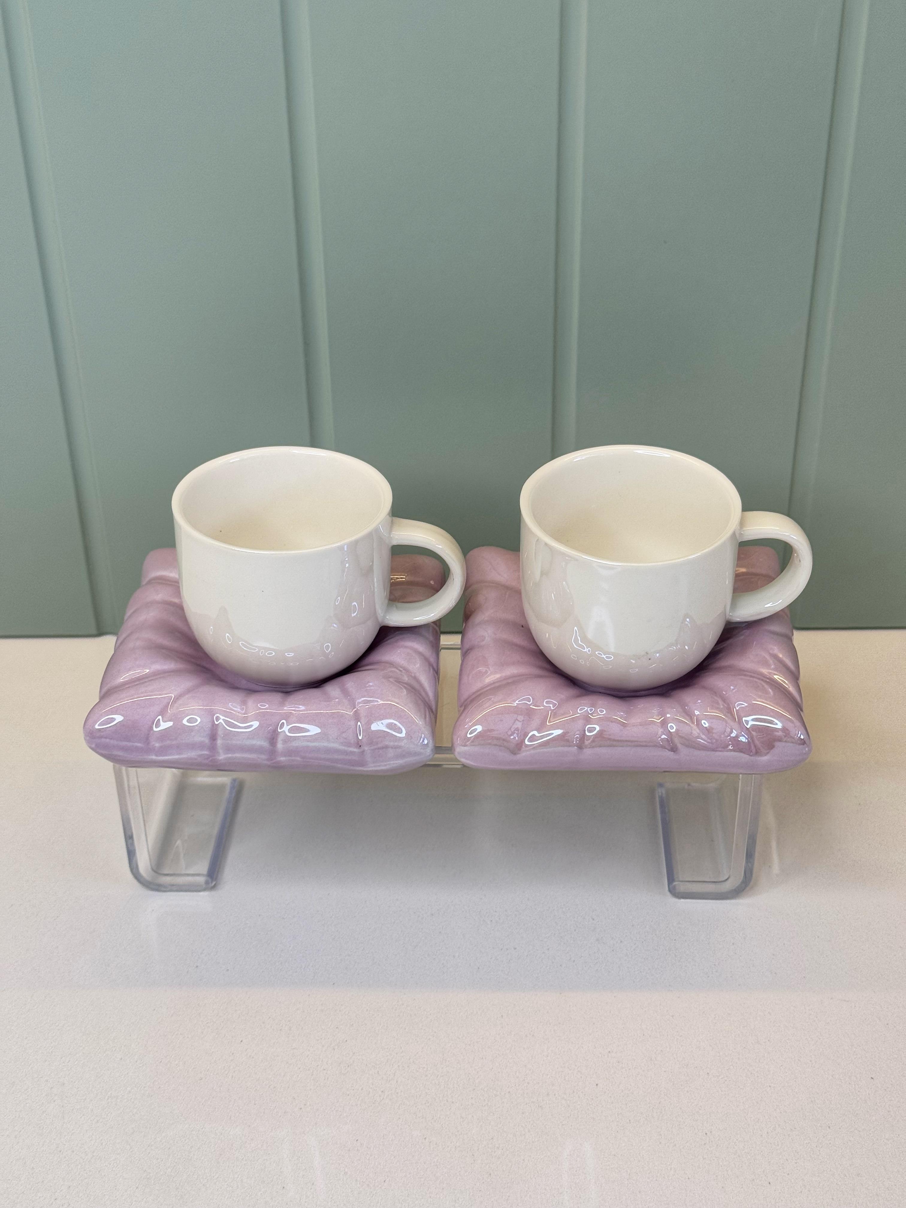 2 Kişilik Pinterest Türk Kahvesi Fincanı (Lila)
