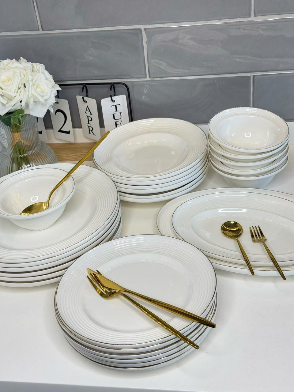 Venta 56 Parça 6 Kişilik Porselen Yemek Takımı