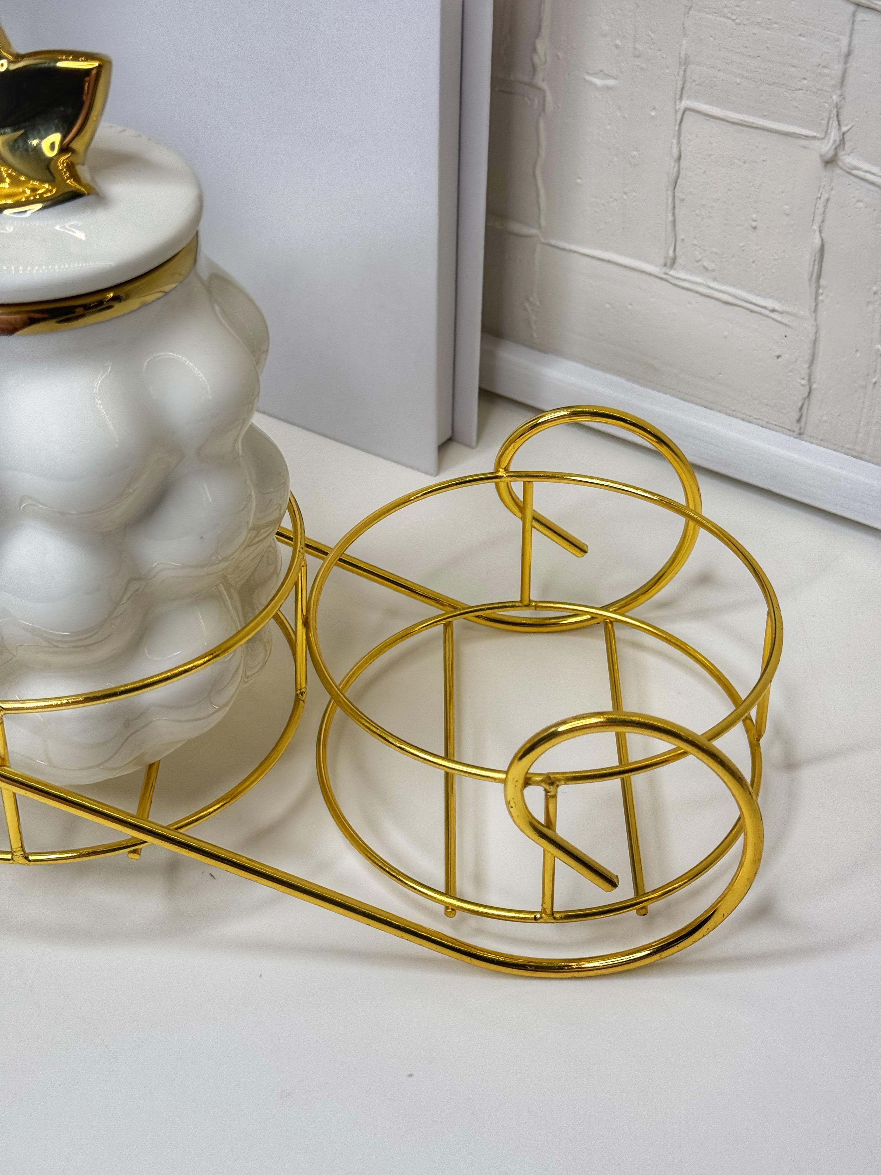 Bubble Gold Standlı Porselen Baharatlık