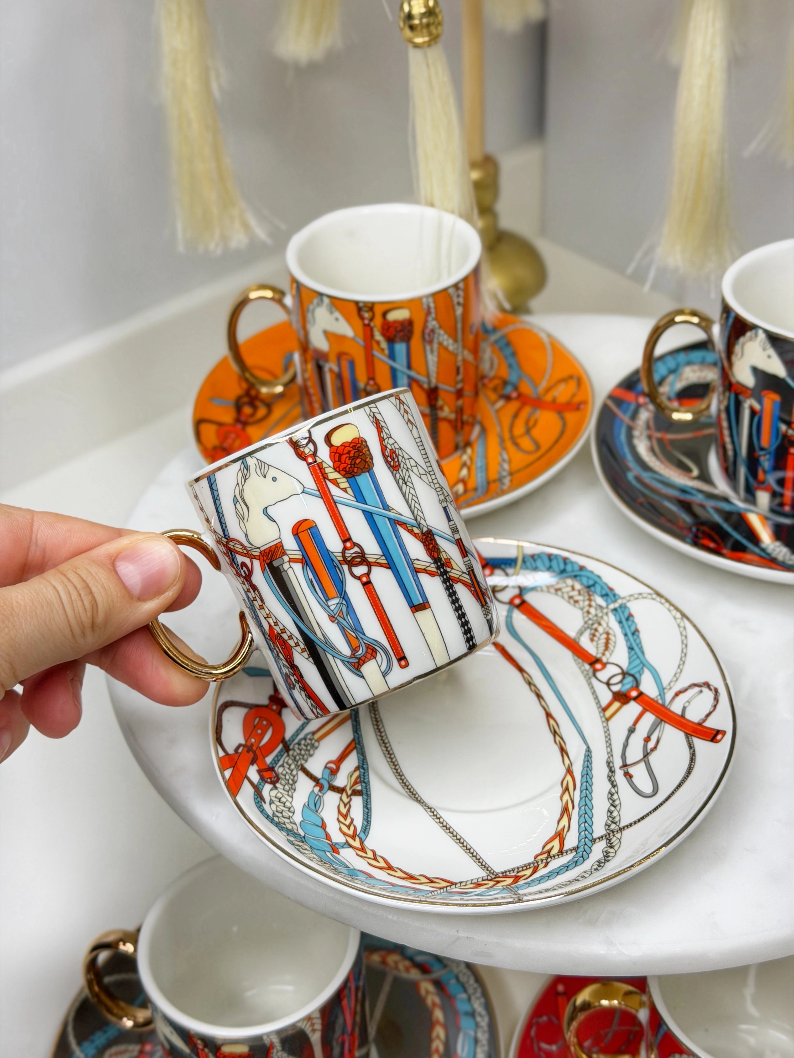 Hrms 6 Kişilik Porselen Türk Kahvesi Fincanı