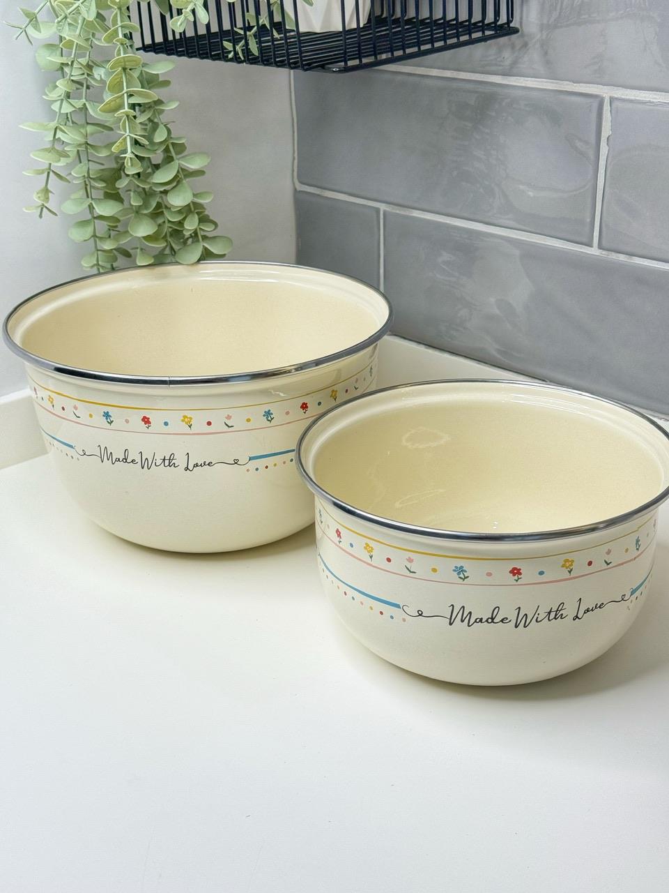 Grace 2'Li Emaye Karıştırma Kabı