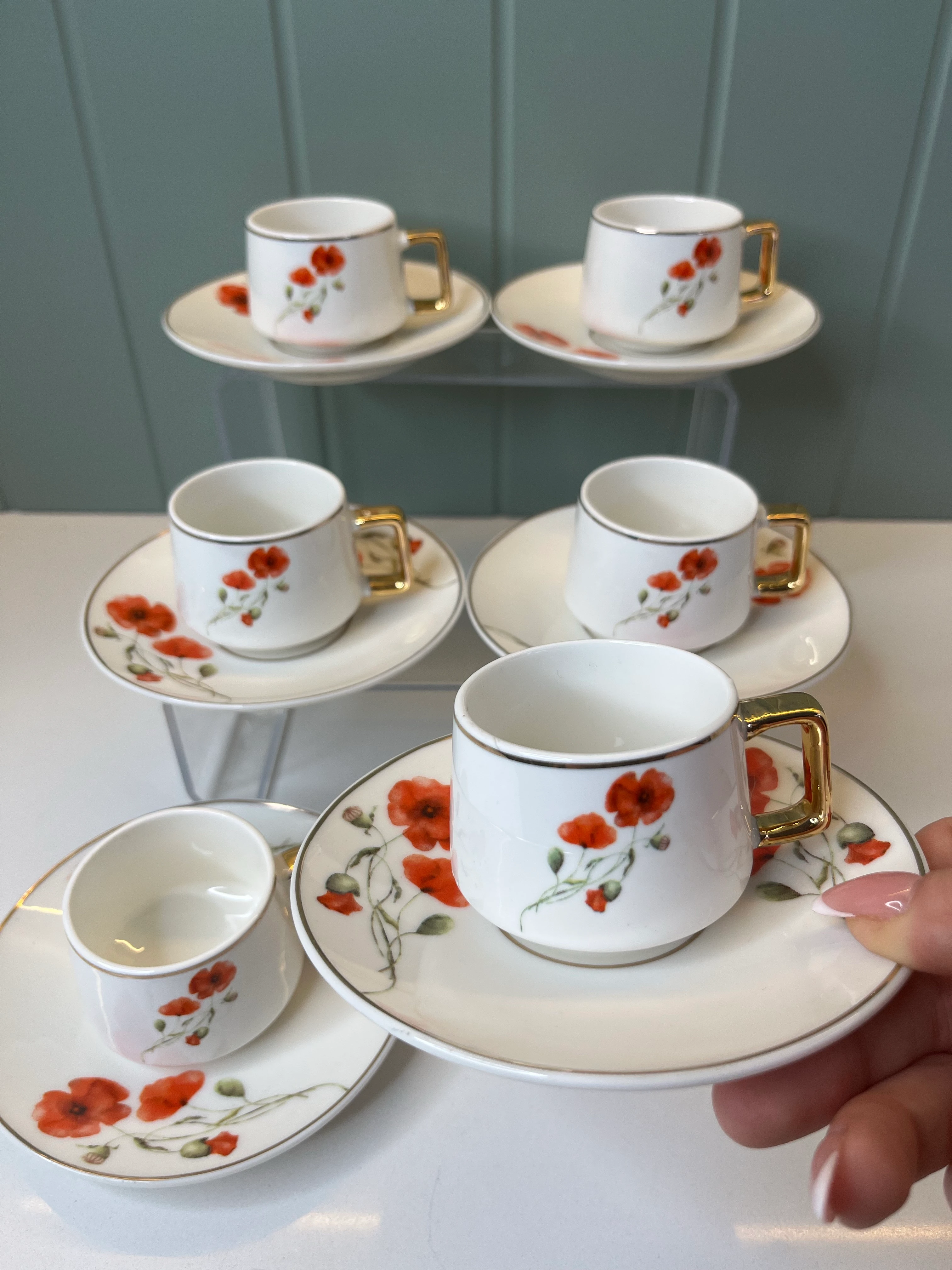 Mira 6 Kişilik Porselen Kahve Fincanı 