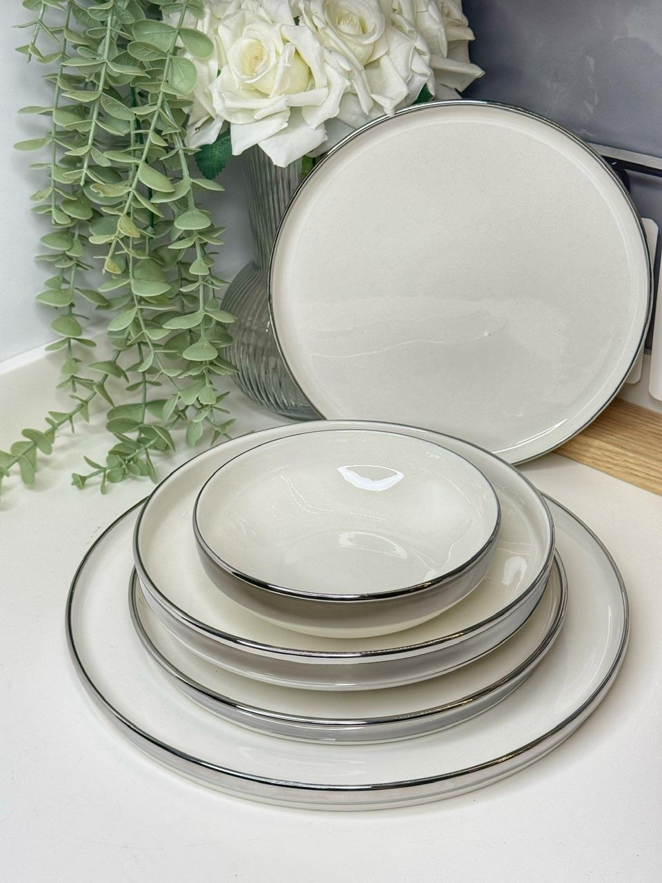 Herend 6 Kişilik 24 Parça Gümüş Yemek Takımı