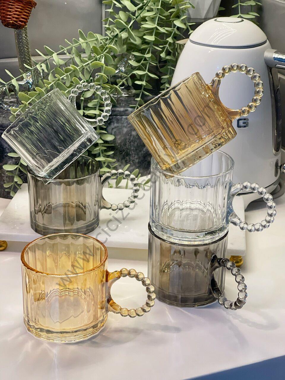 6 KİŞİLİK LUCA CAM BONCUK KUPA