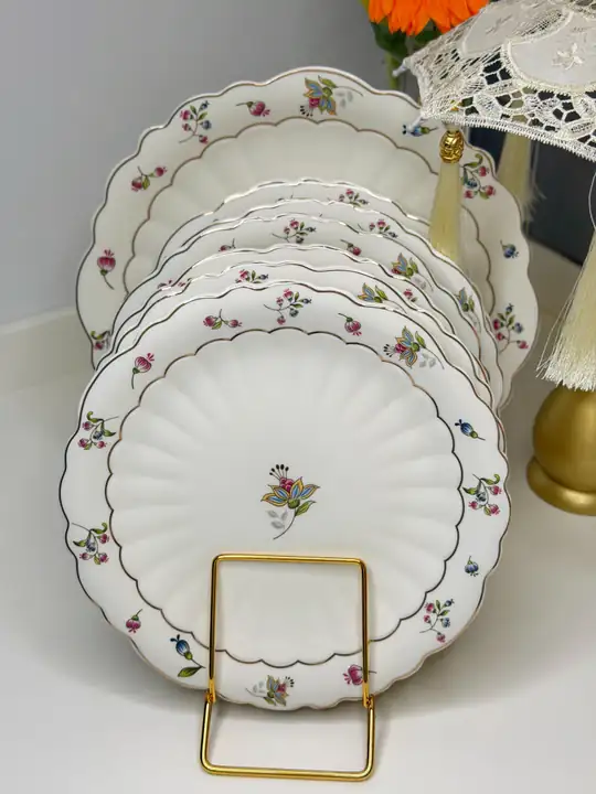 7 Parça Porselen Vintage Pasta / Servis Seti