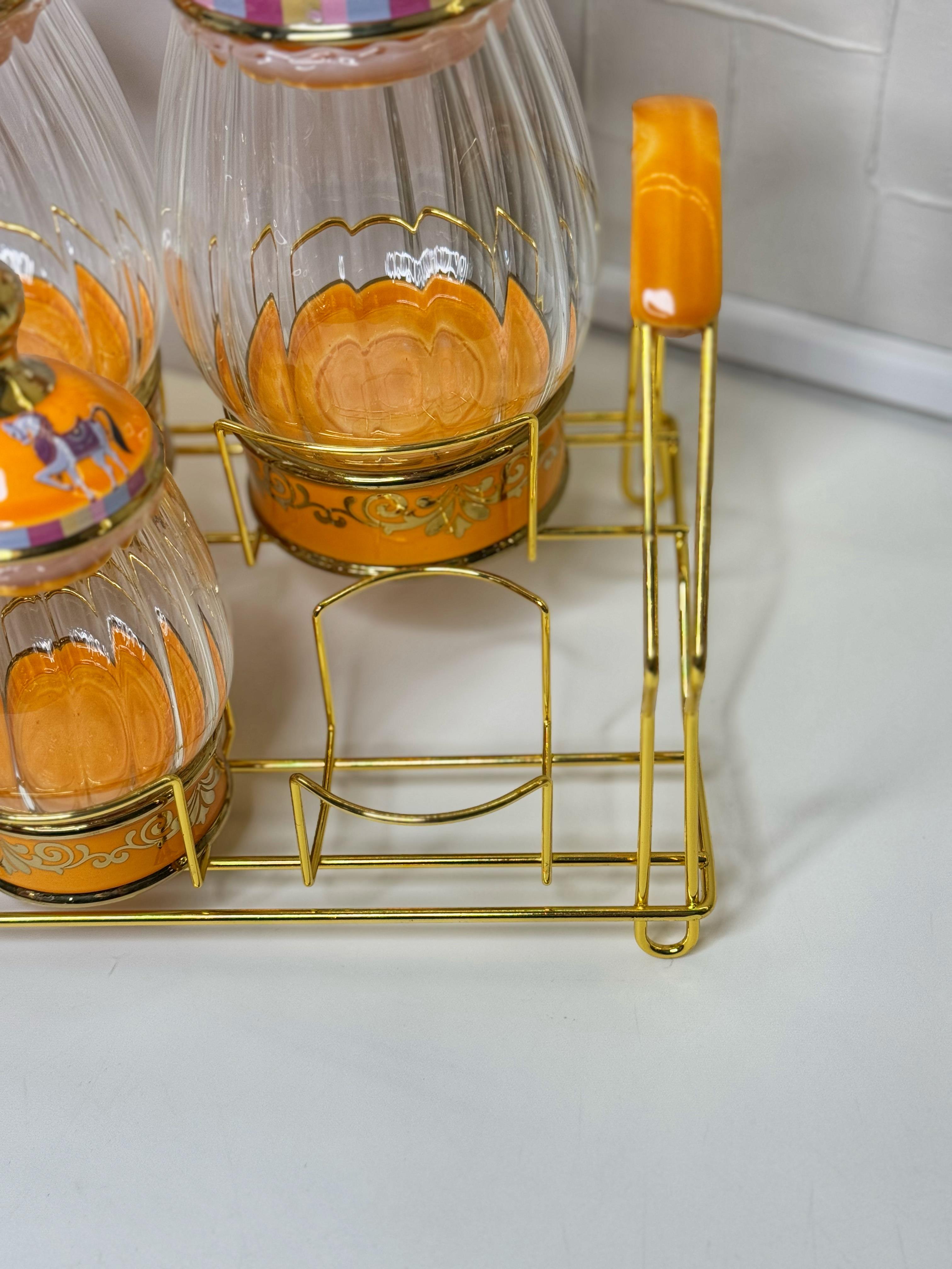 Hrms Gold Standlı Porselen / Cam Baharatlık