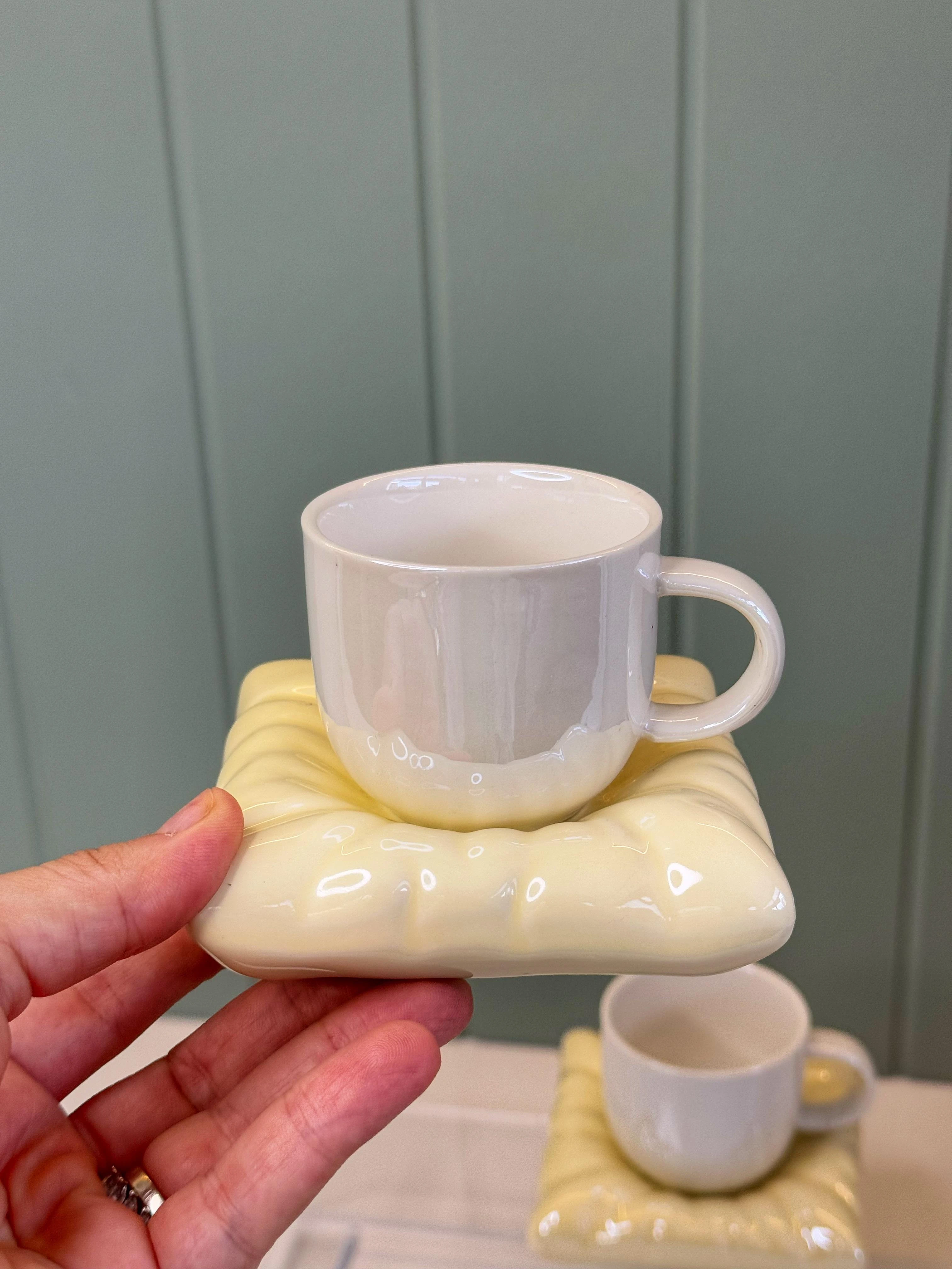 2 Kişilik Pinterest Fincan Takımı (Tereyağ Sarısı)