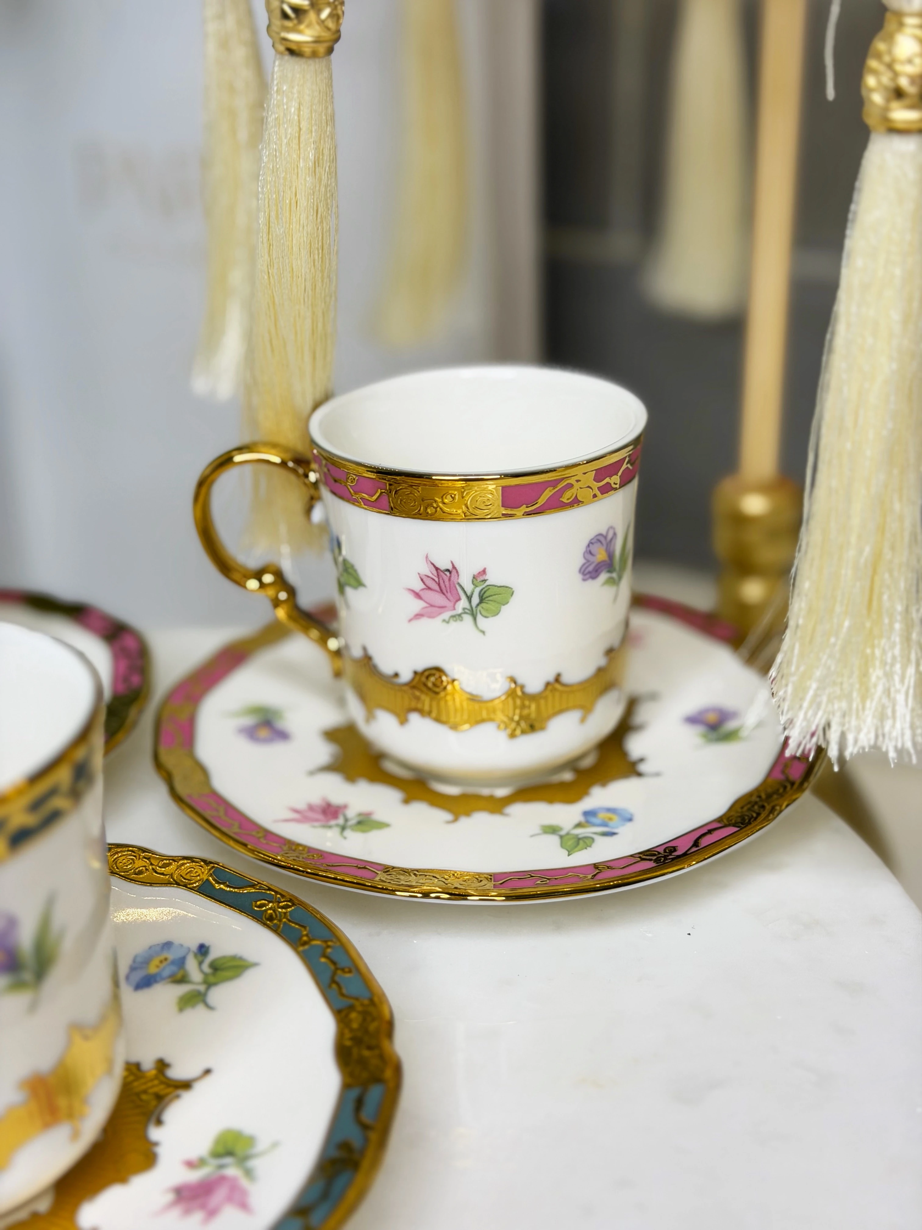 Rozaline 6 Kişilik Porselen Türk Kahvesi Fincanı