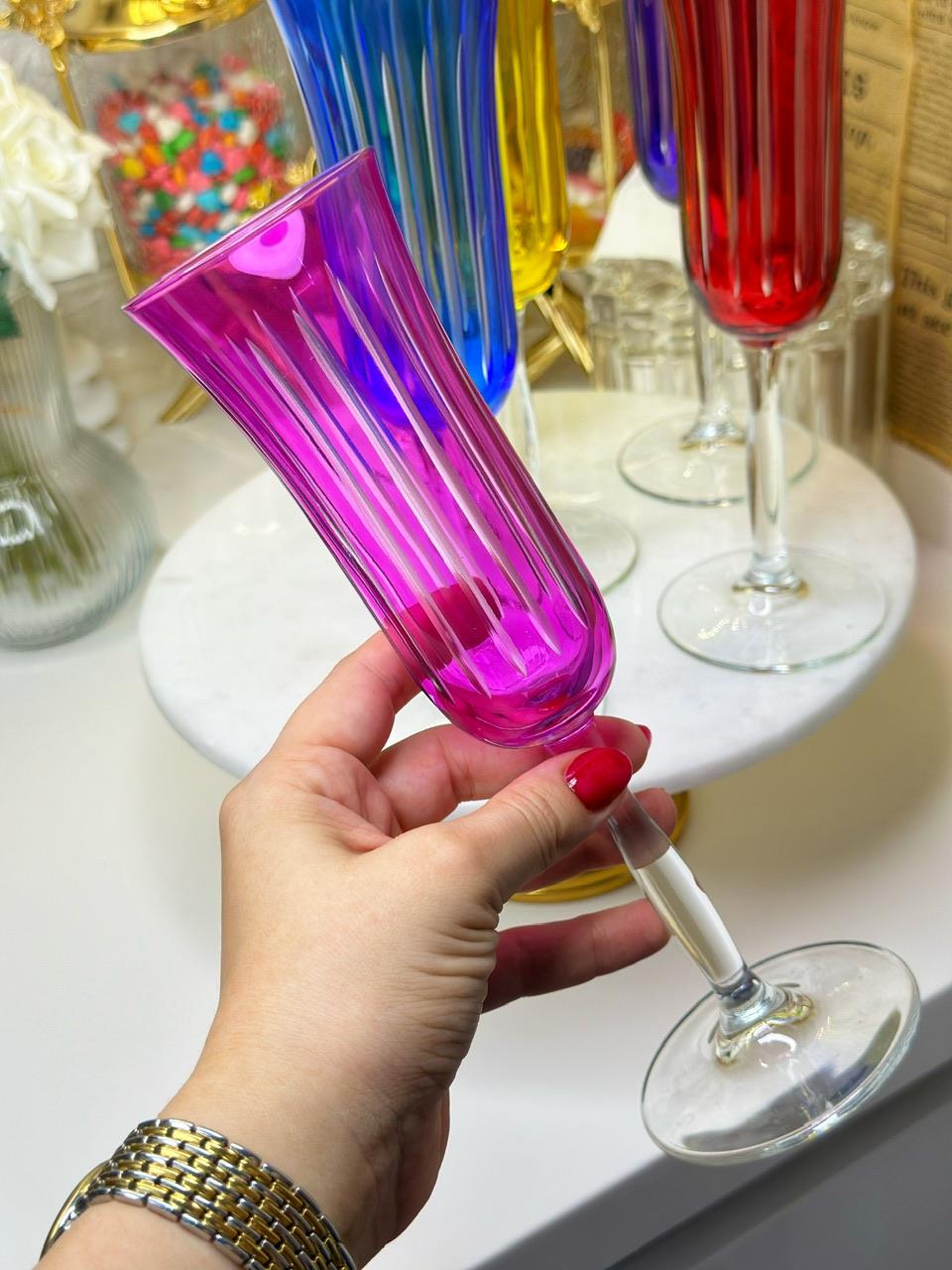 Solena 6 Kişilik Renkli Kahve Yanı Su Bardağı