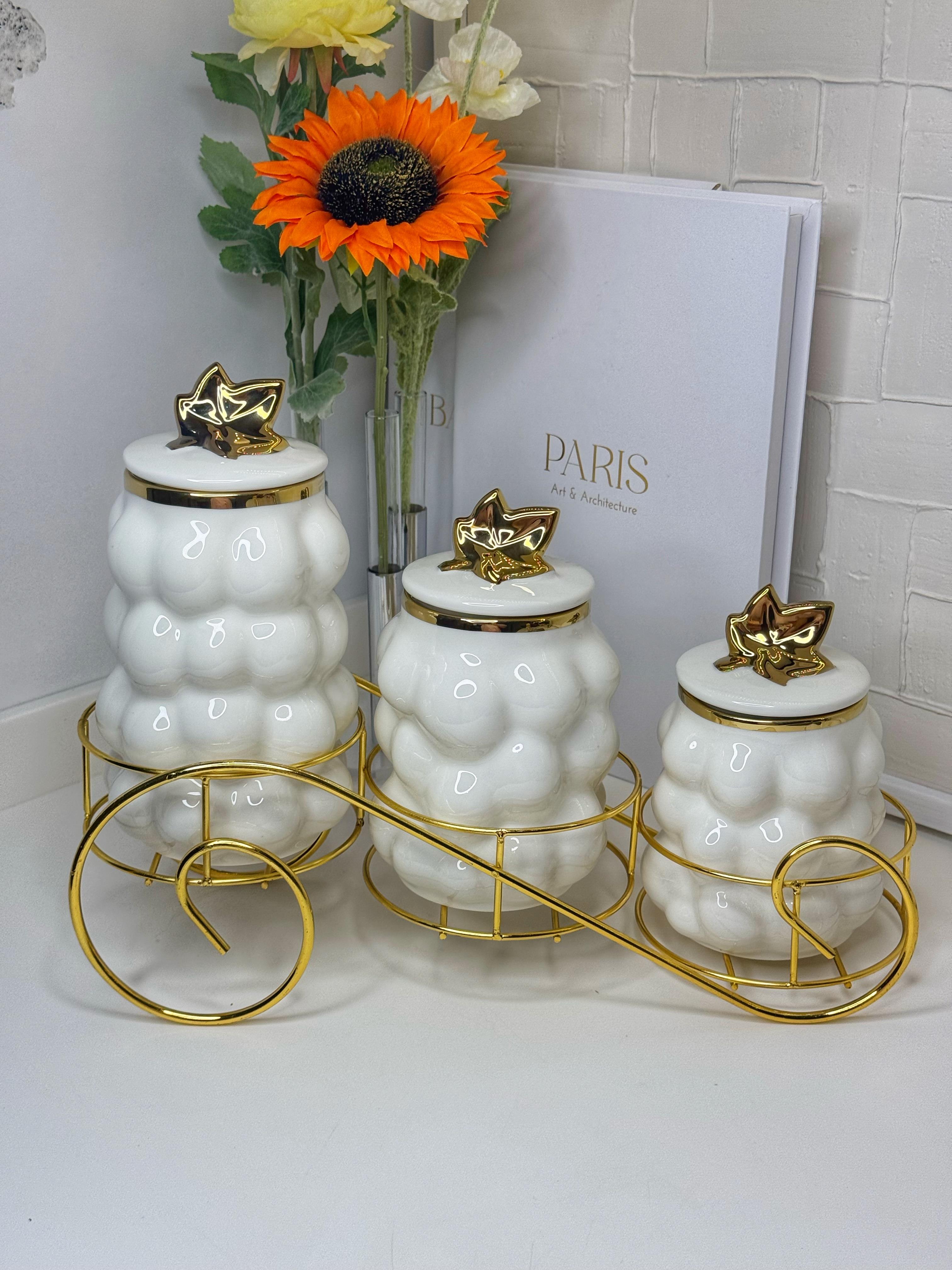 Bubble Gold Standlı Porselen Baharatlık