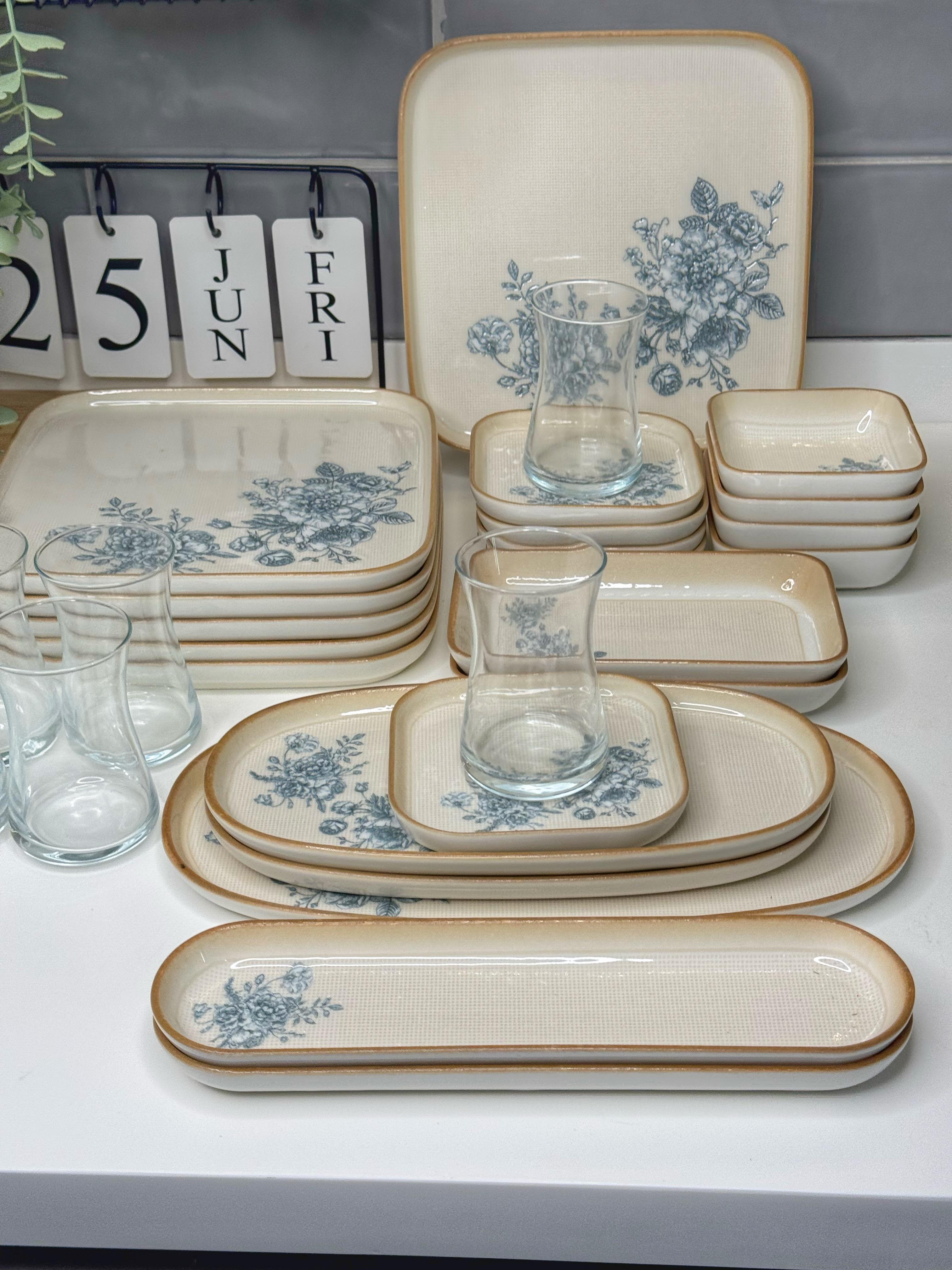 Helen 29 Parça 6 Kişilik Porselen Kahvaltı Takımı