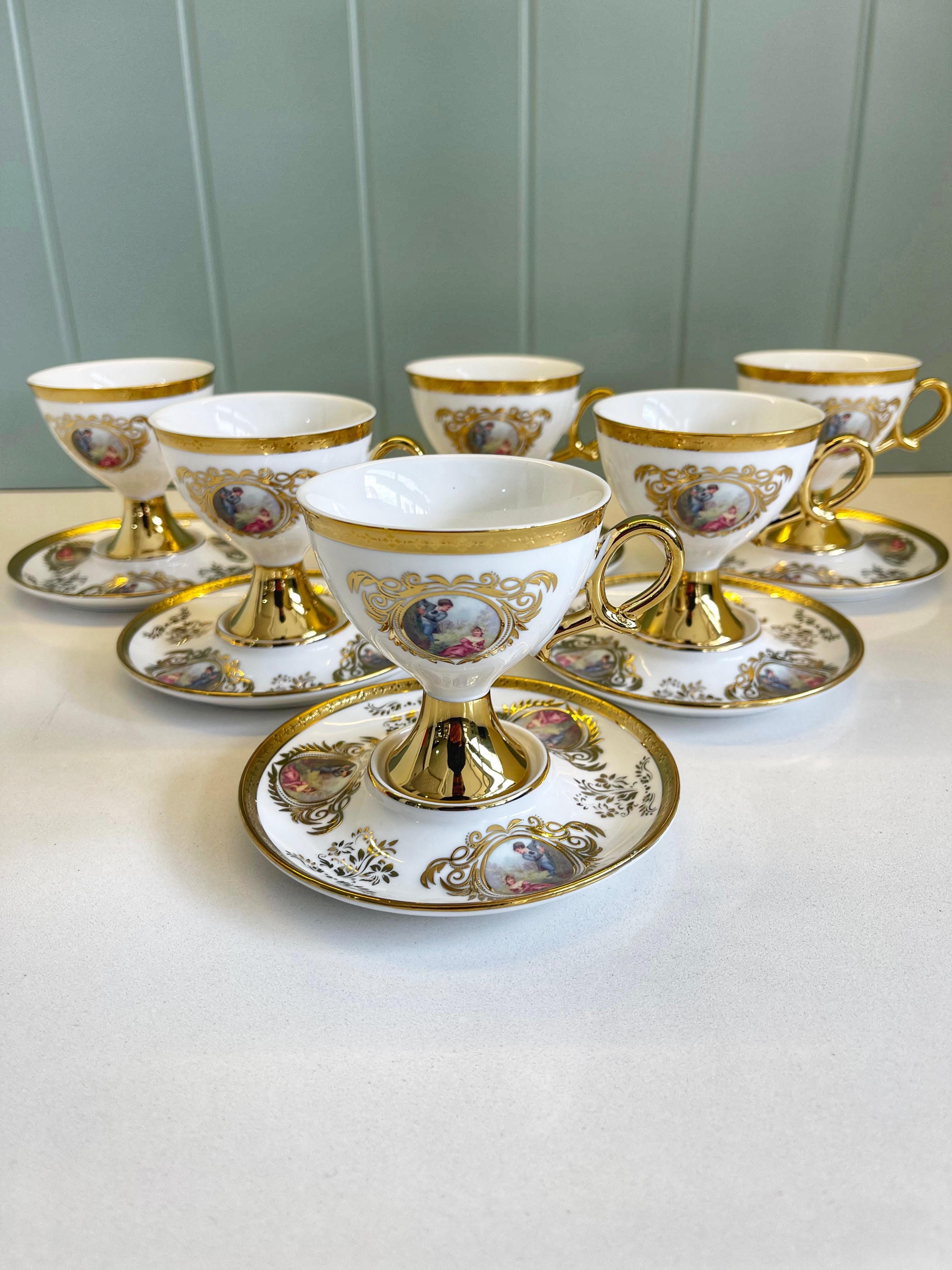 Lady Vintage 6 Kişilik Porselen Türk Kahvesi Fincanı