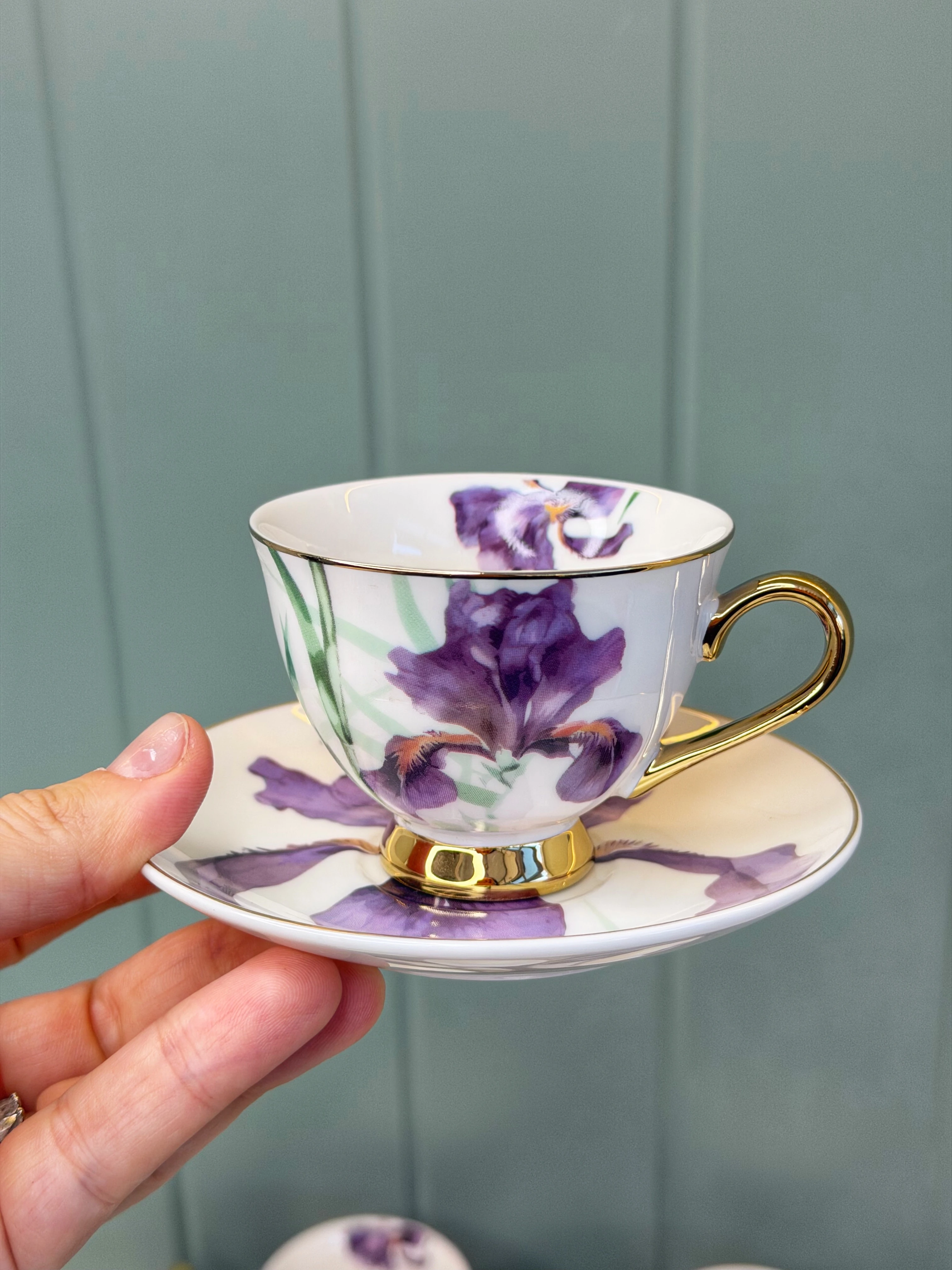 Haitun 6 Kişilik Porselen Türk Kahvesi Fincanı Mor