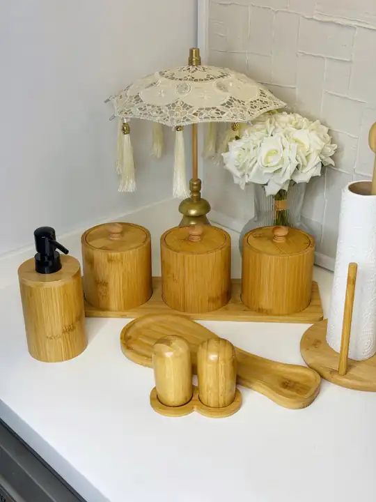 Pisa 13 Parça Tezgah Üzeri Bambu Set