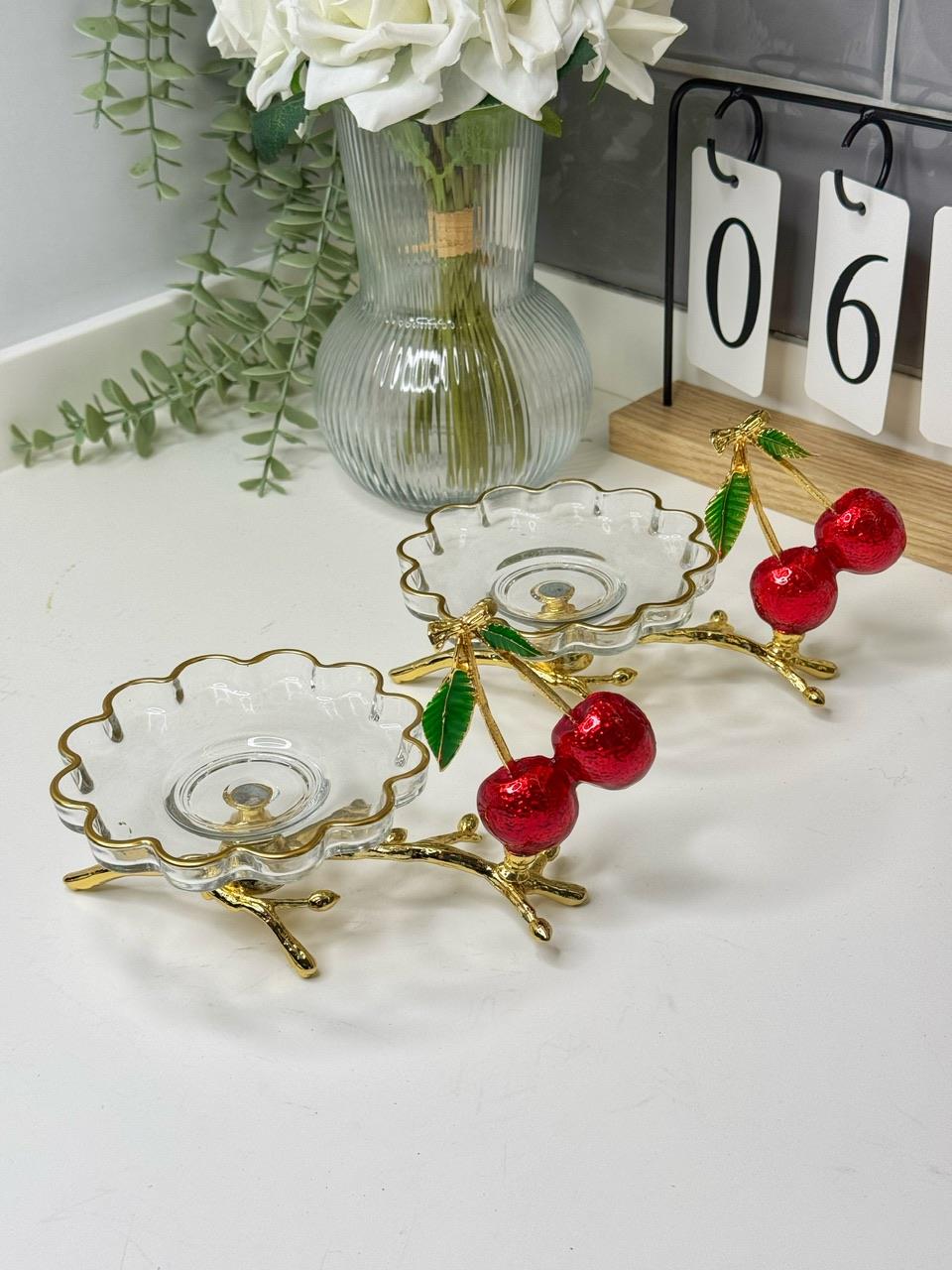 6 Li Kiraz Sunumluk / Çay Tabağı