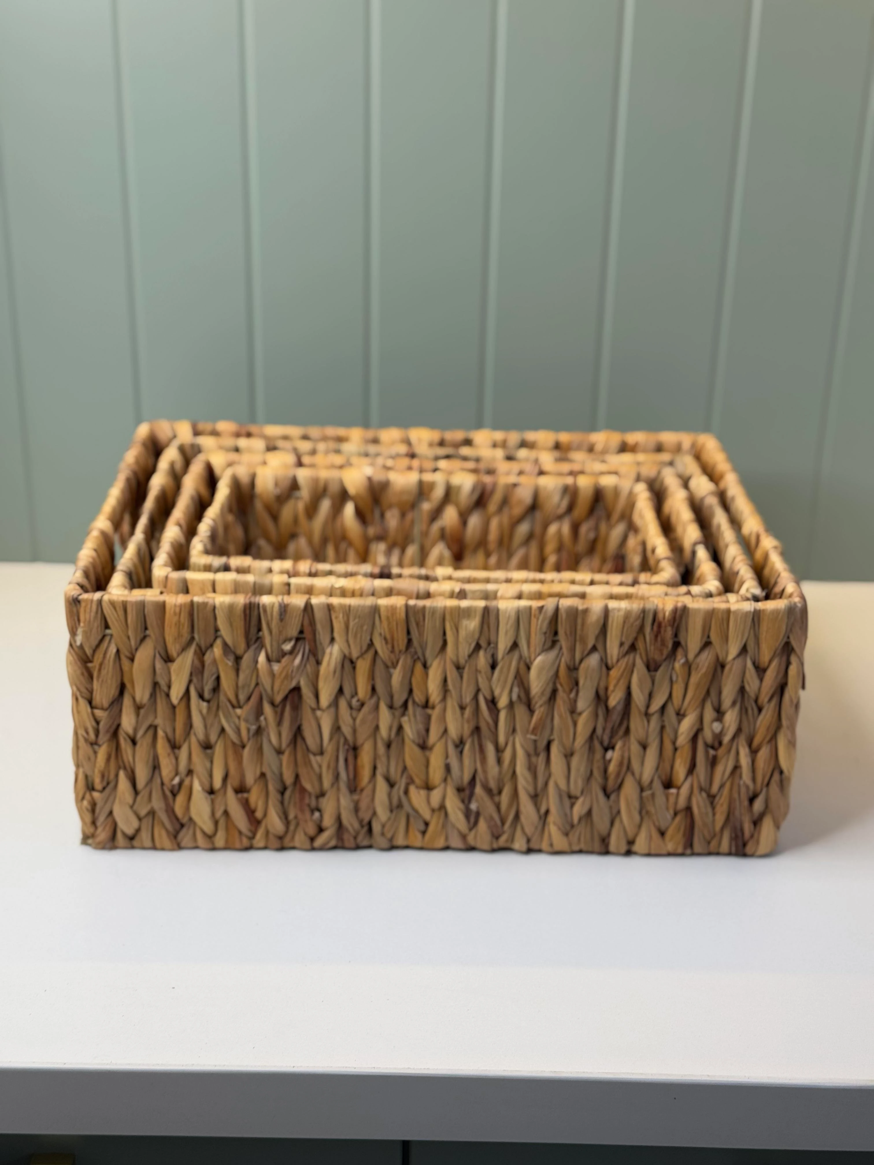 4'Lü Dikdörtgen Hasır Sepet