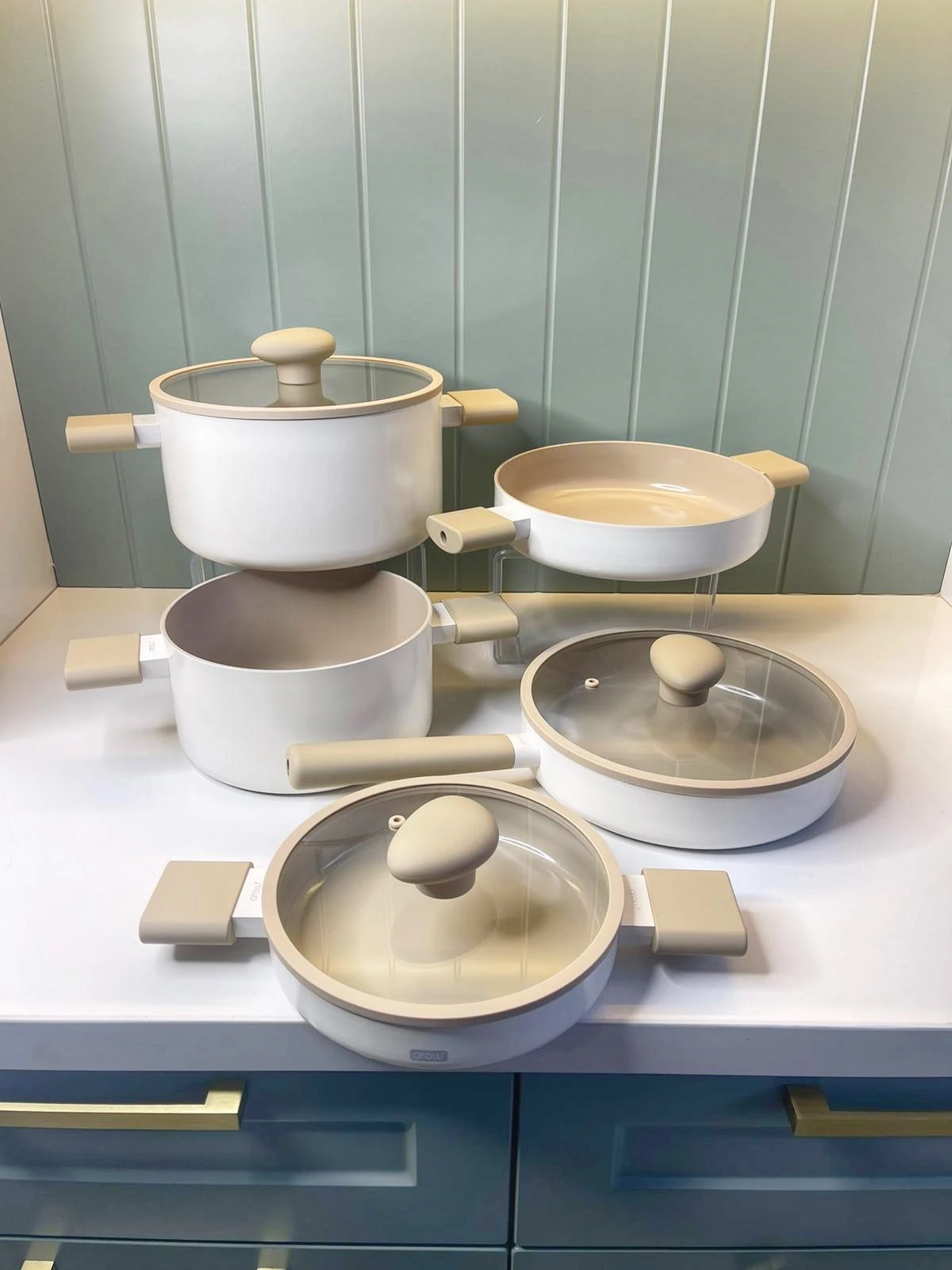 Cooker Prof 8 Parça Tencere Seti Beyaz