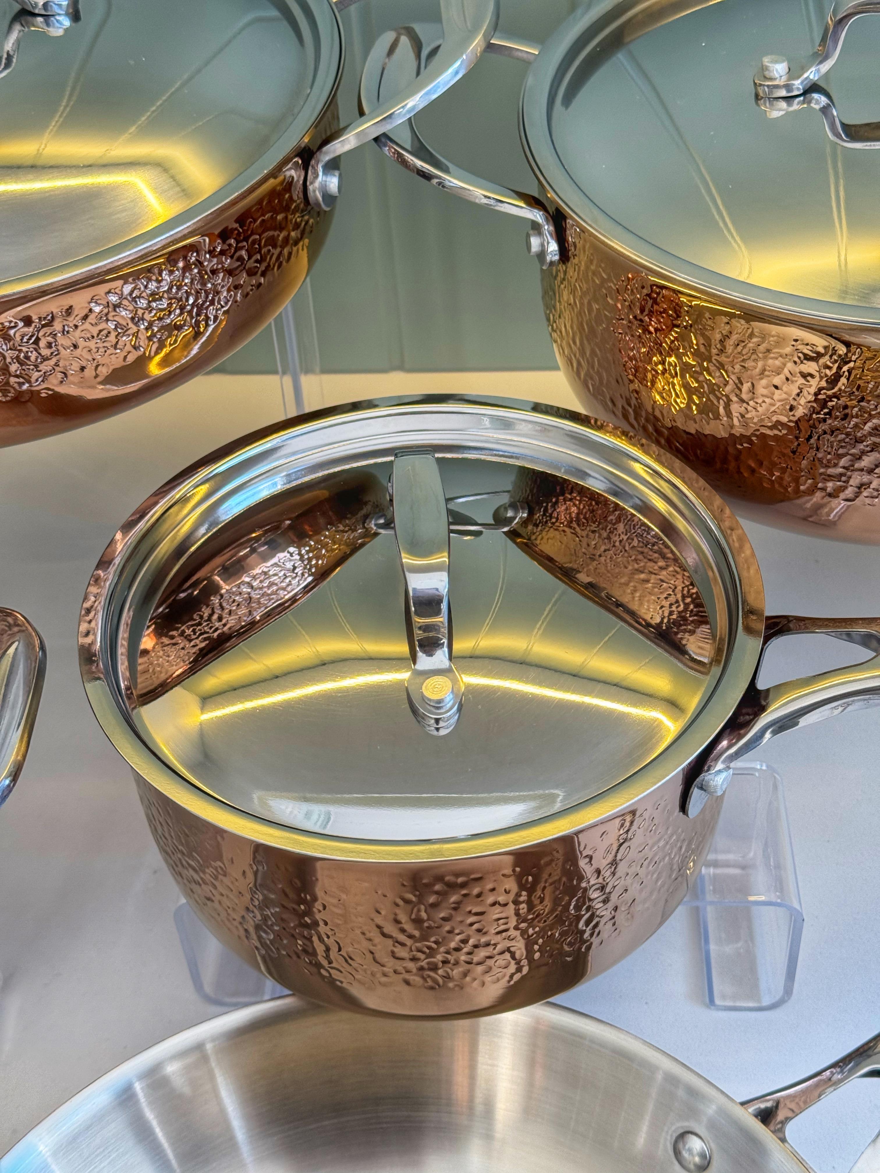 Bakır Yüzeyli Çelik Tencere Takımı