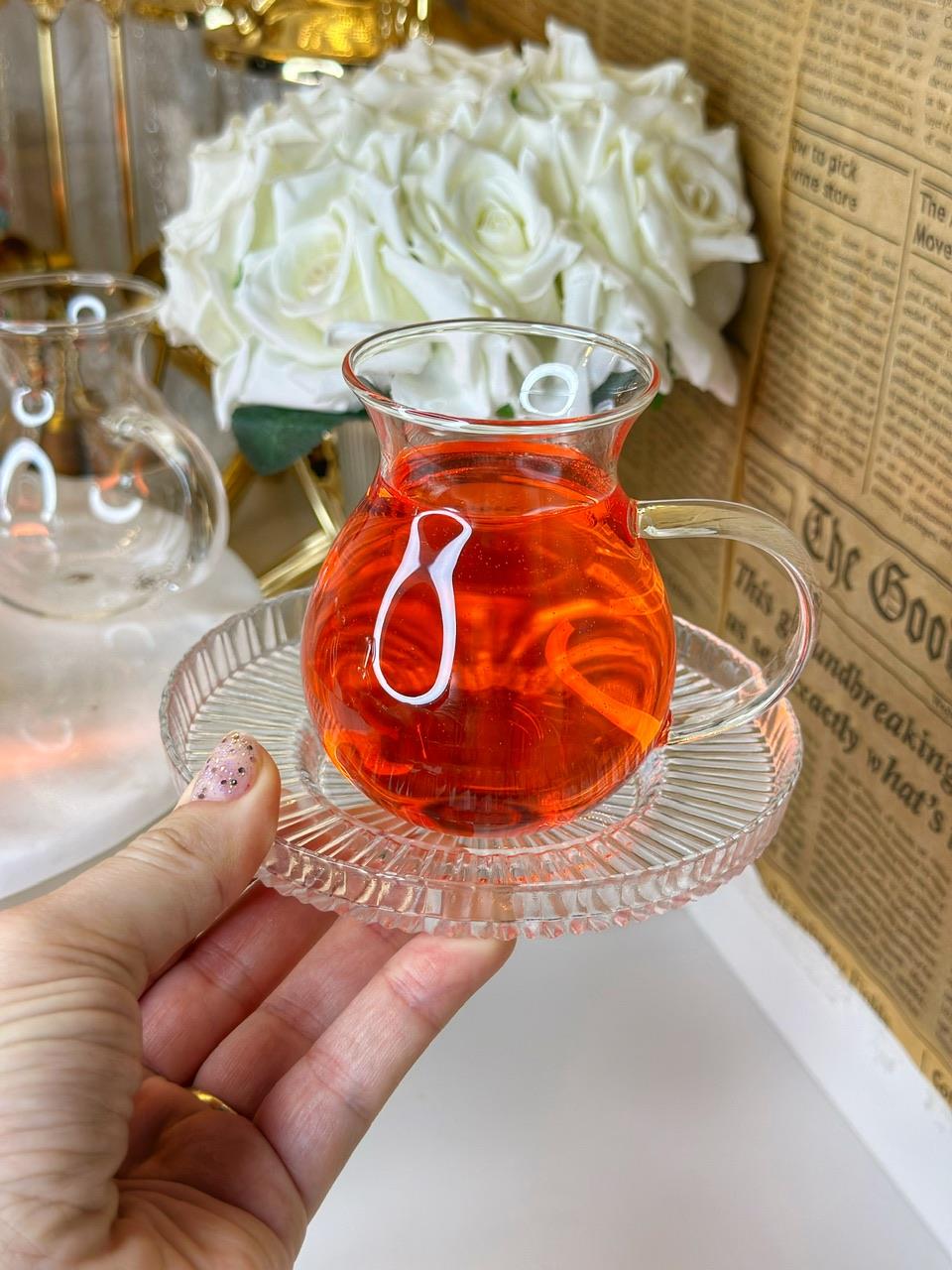 12 PARÇA 6 KİŞİLİK GÖNLÜ BOL KULPLU ÇAY SETİ