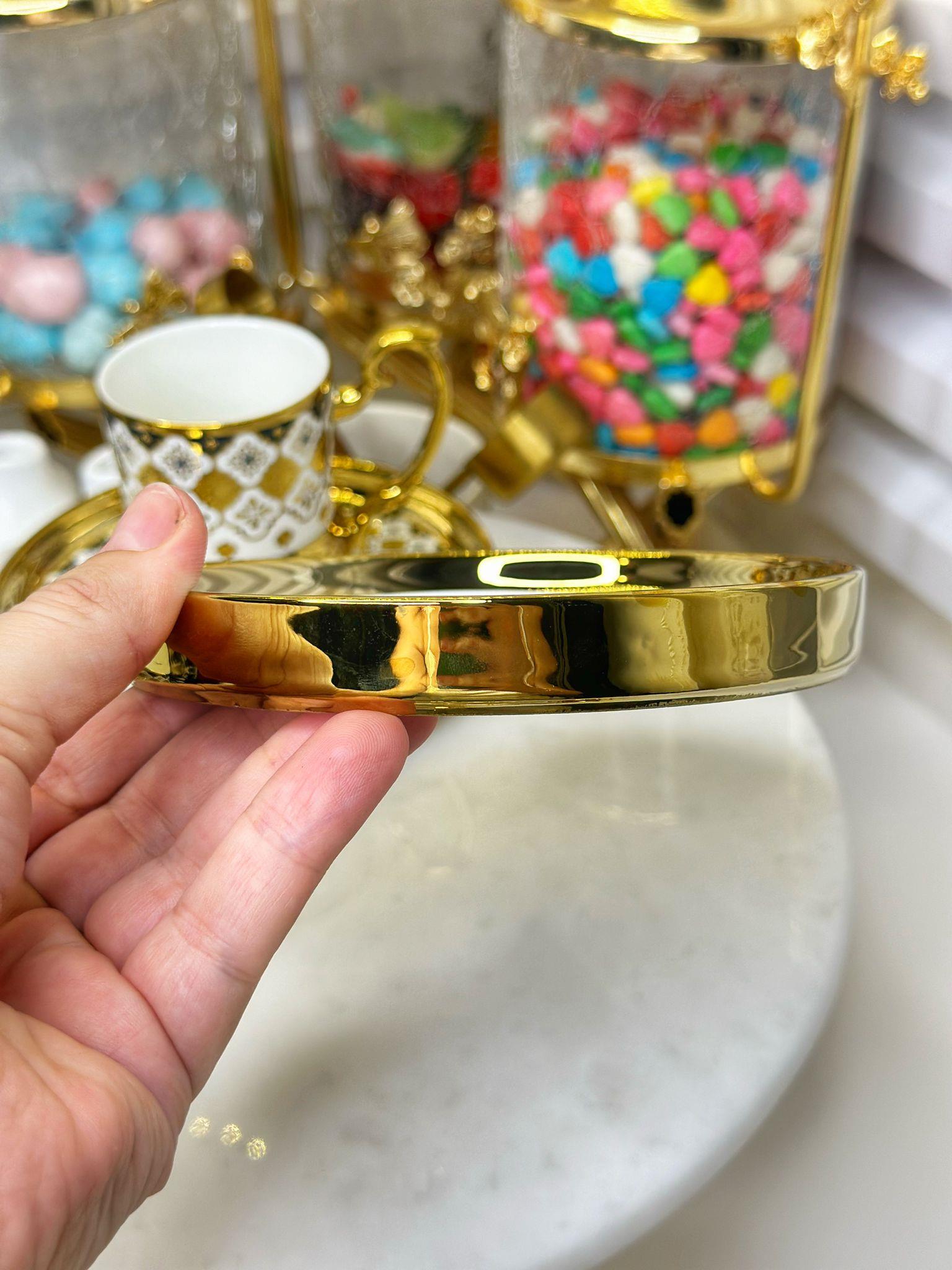 Nazende 6 Kişilik Porselen Türk Kahvesi Fincanı