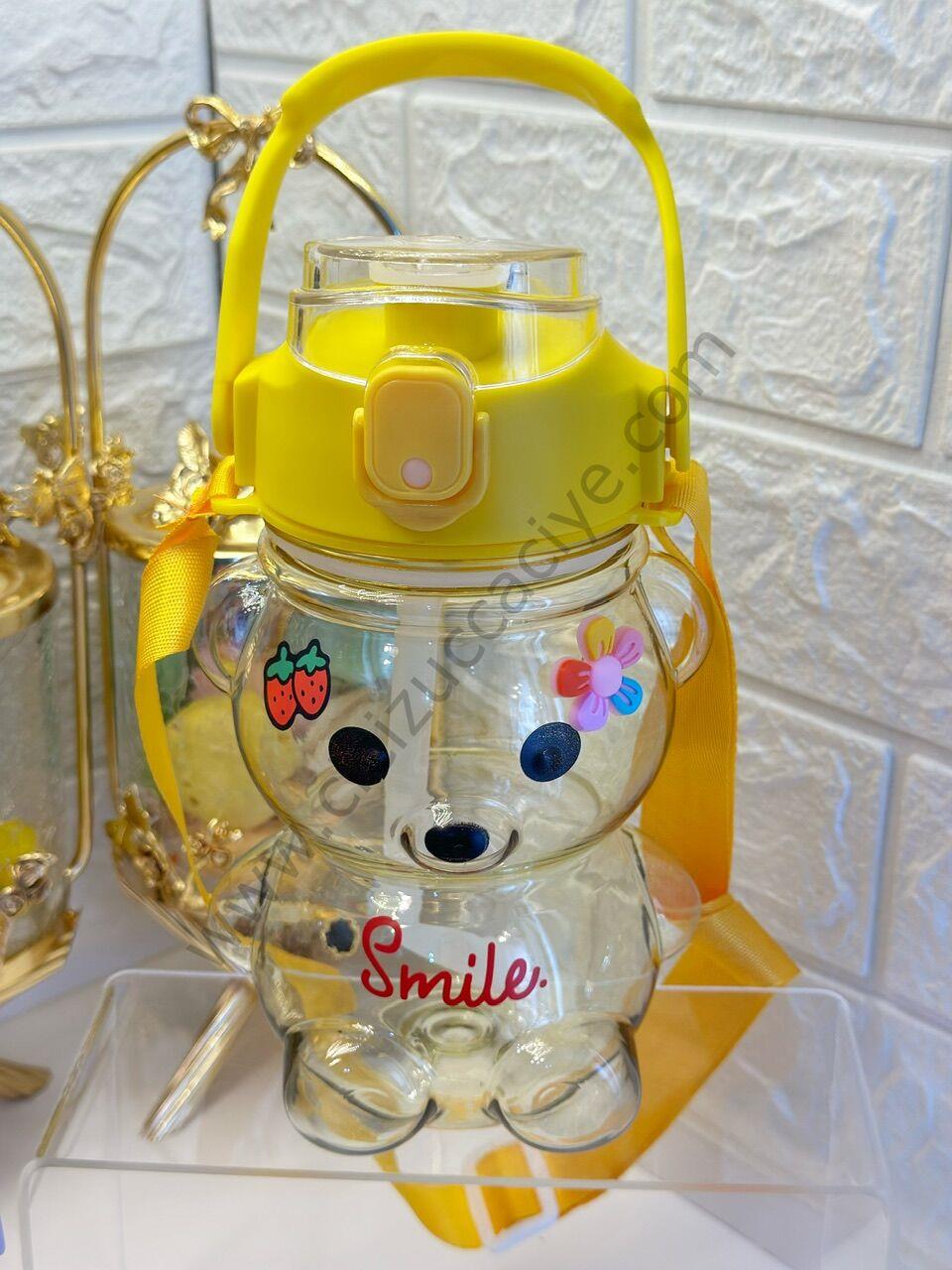 Şeffaf Sarı Ayıcık Matara / Suluk