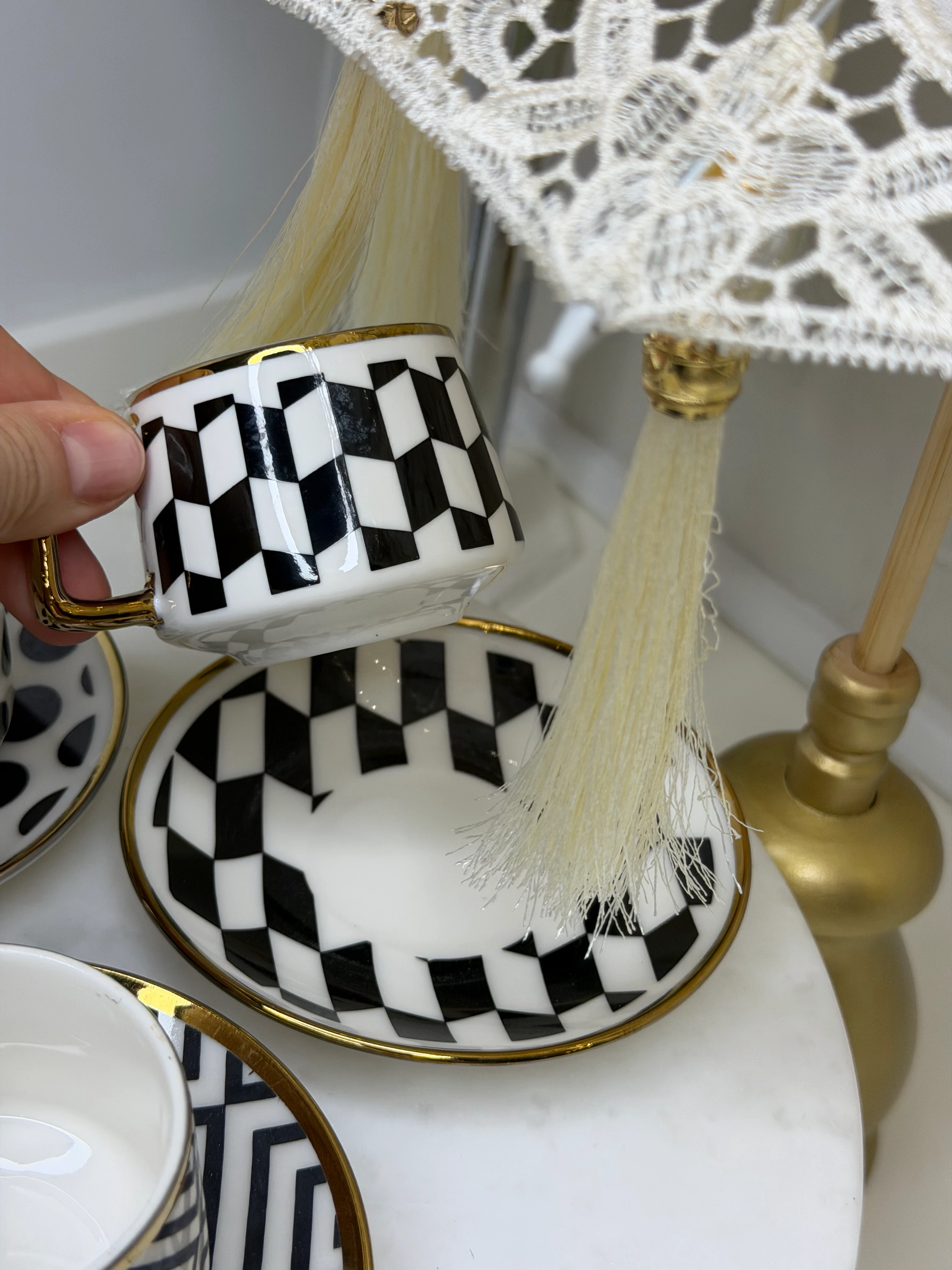 Fevk 6 Kişilik Porselen Türk Kahvesi Fincanı