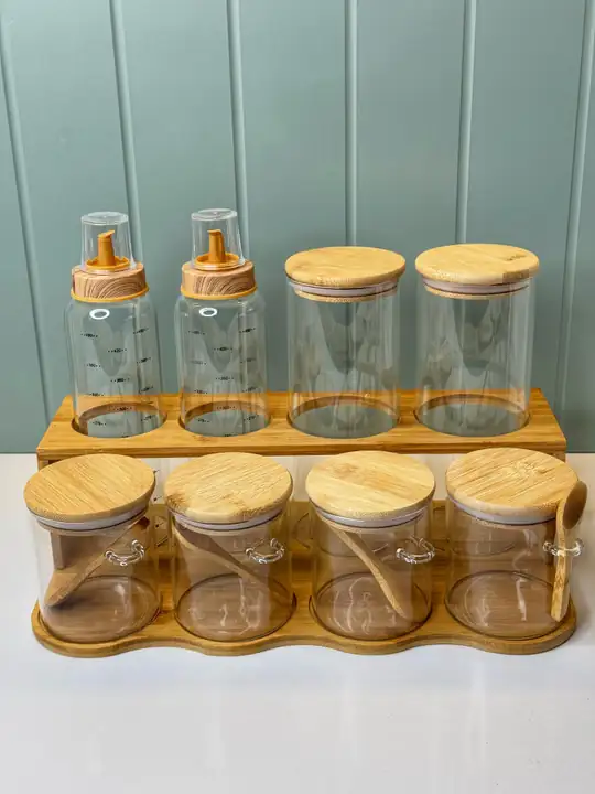 Dolce Standlı Baharatlık / Yağdanlık Set bambu