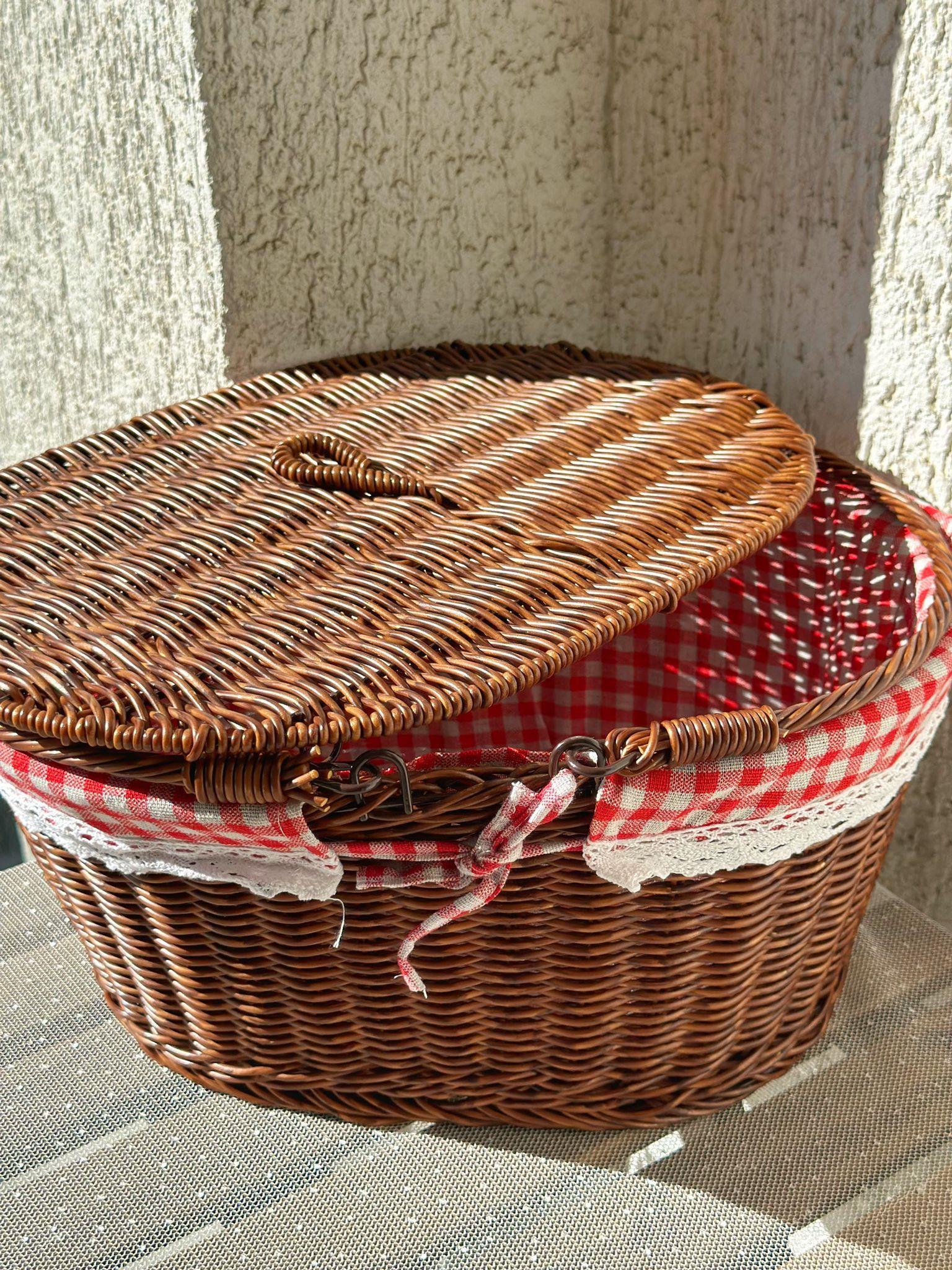 Adela Kahverengi Oval Piknik Sepeti