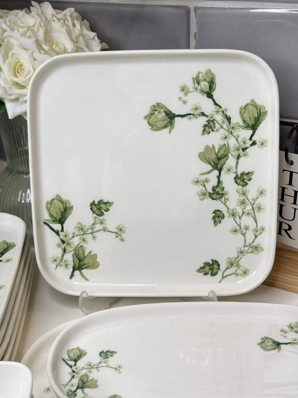 Flora 29 Parça 6 Kişilik Kare Tabaklı Kahvaltılık - Görsel 2
