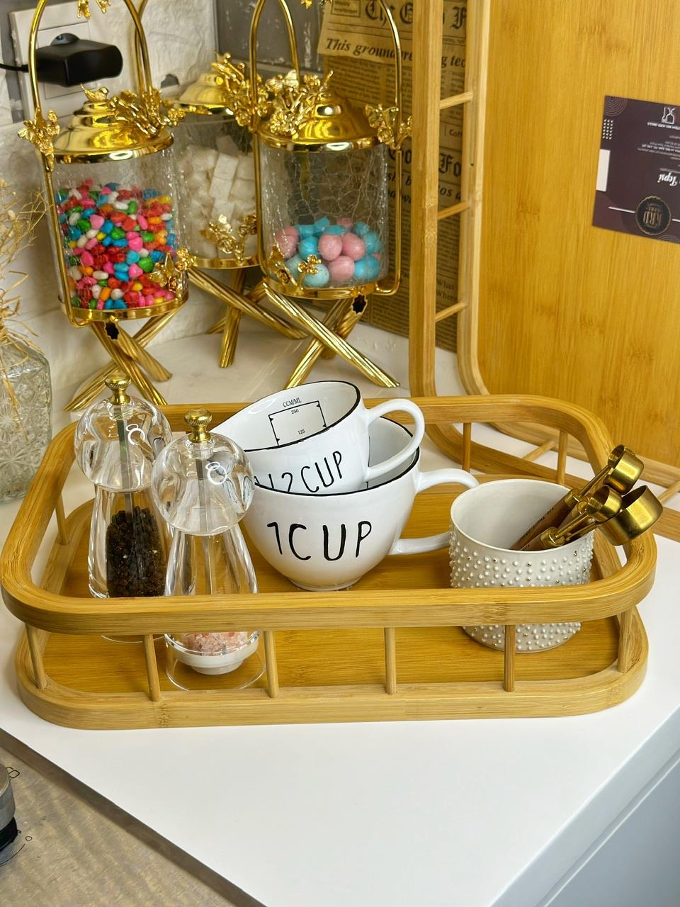 2 Lİ DİKDÖRTGEN BAMBU TEPSİ