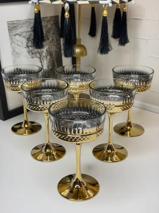 Paşabahçe Gold Detaylı Ayna Model 6Lı Cup