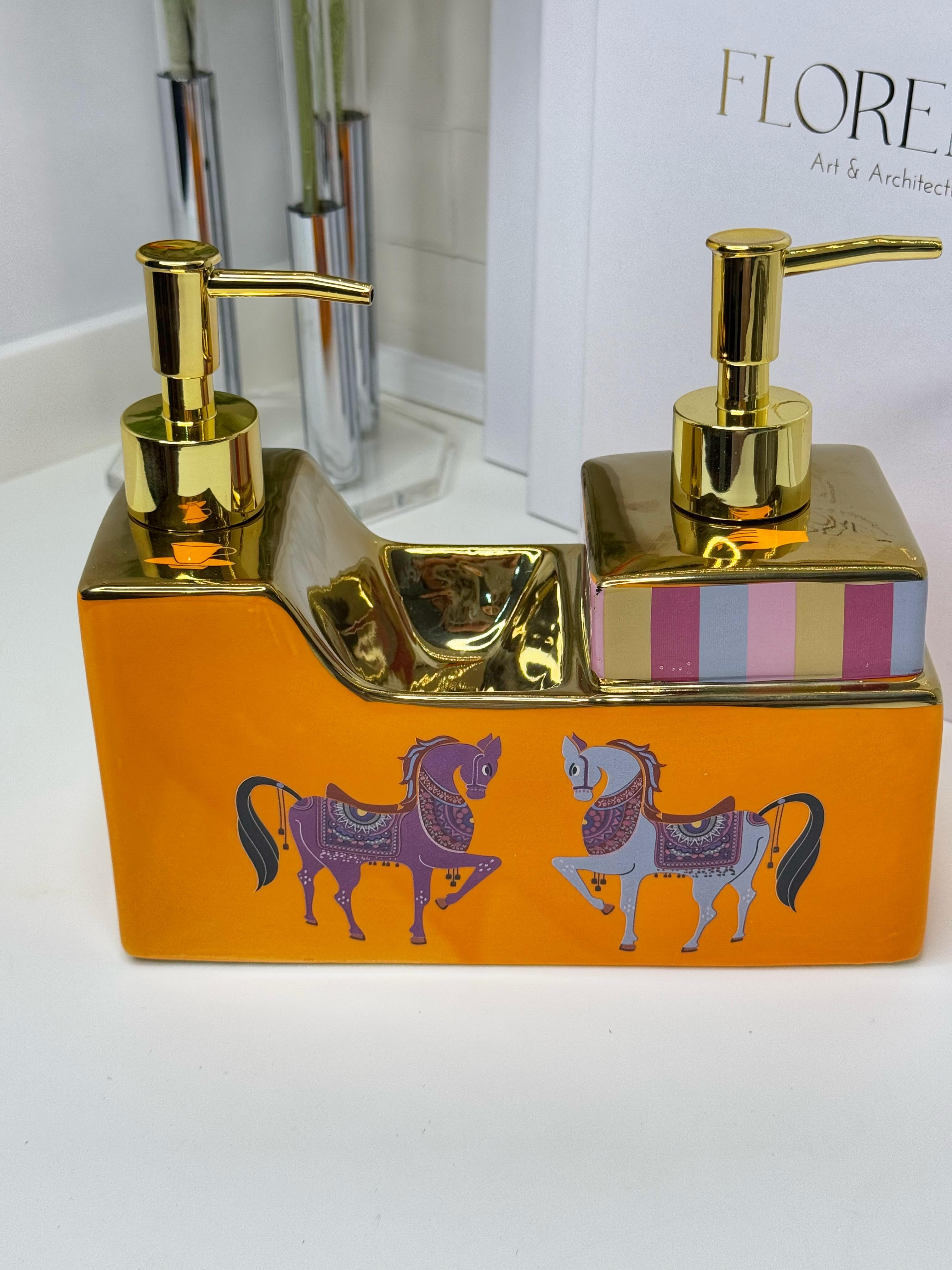 Hrms 2Li Porselen Sıvı Sabunluk / Süngerlik