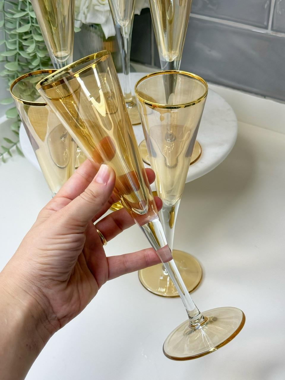 V-Line Gold Kahve Yanı Su Bardağı