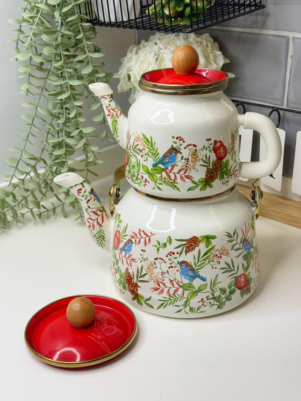 Mia Nar Model Emaye Çaydanlık