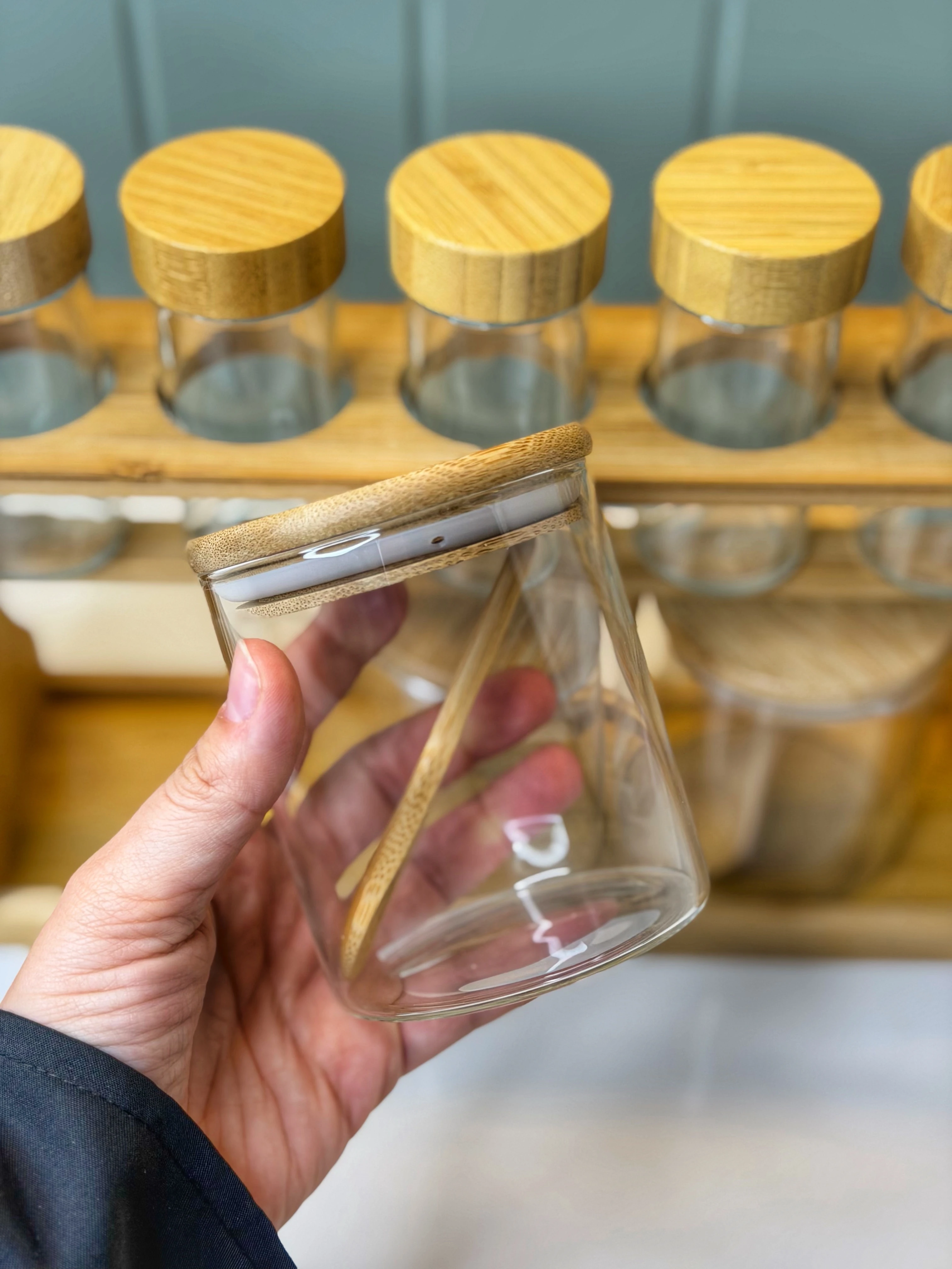 Bambu Standlı Baharatlık / Yağdanlık 