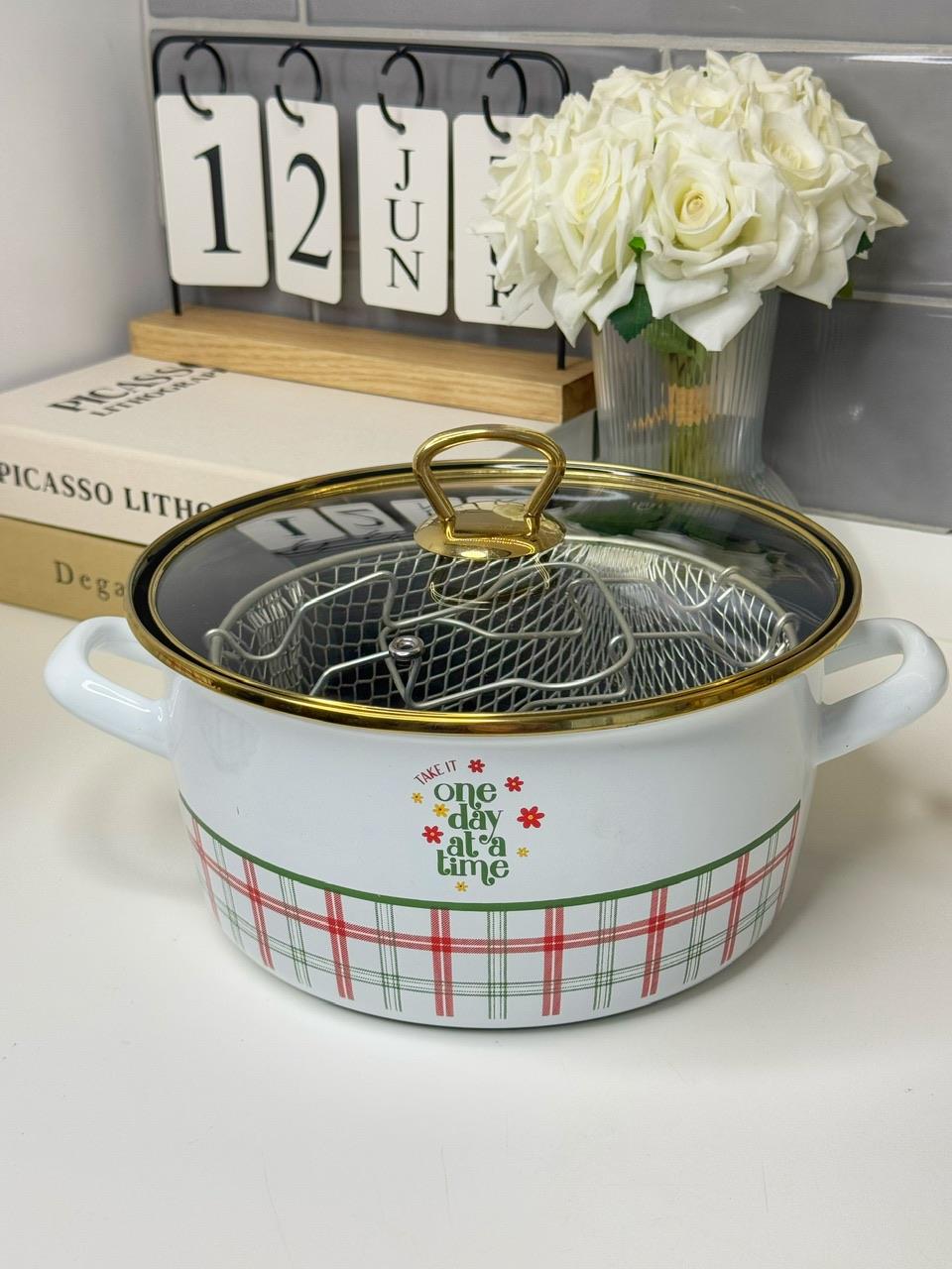 Yaz Emaye Kızartma Tenceresi