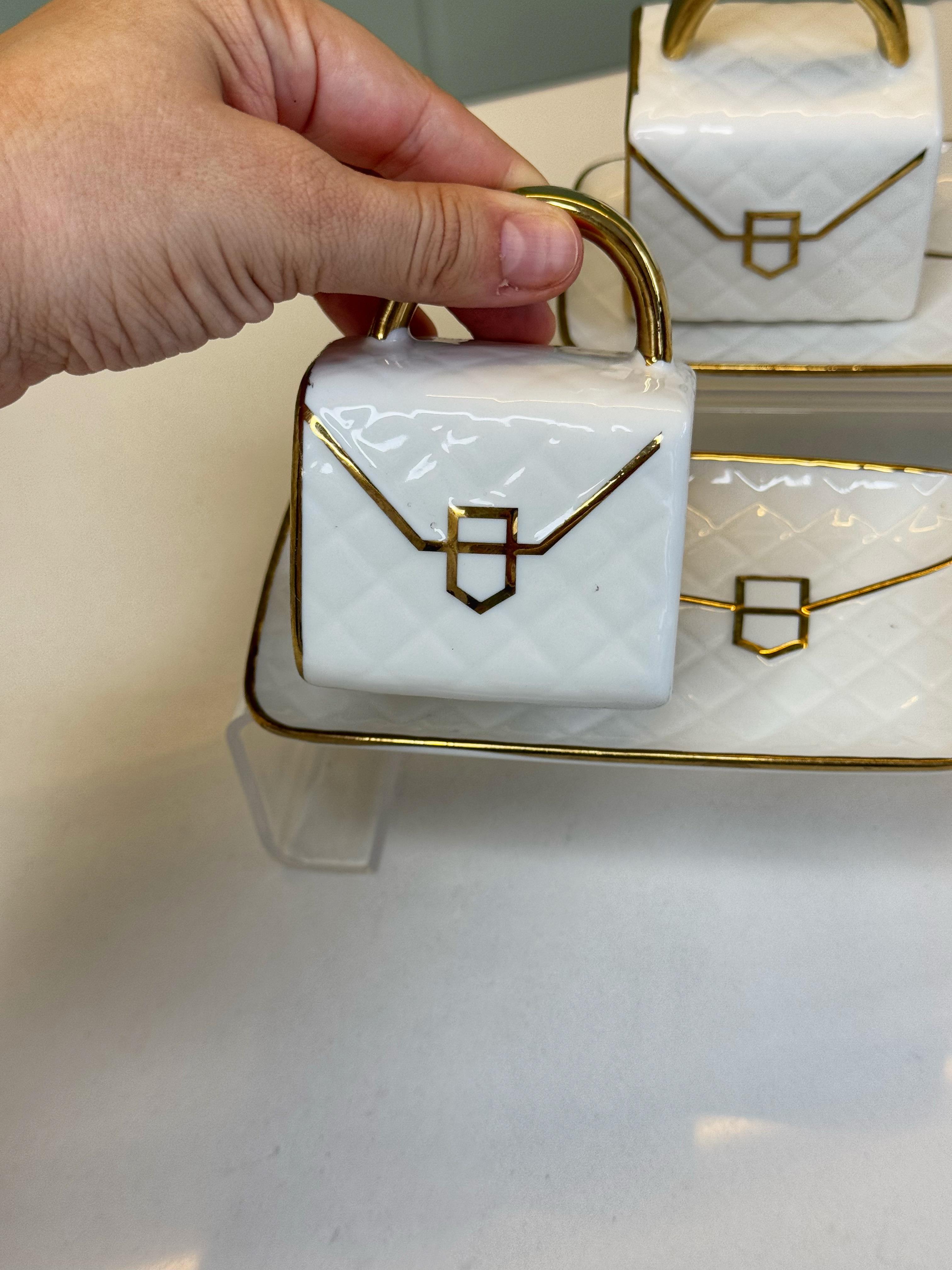 2 Kişilik Çanta Model Türk Kahvesi Fincanı Beyaz