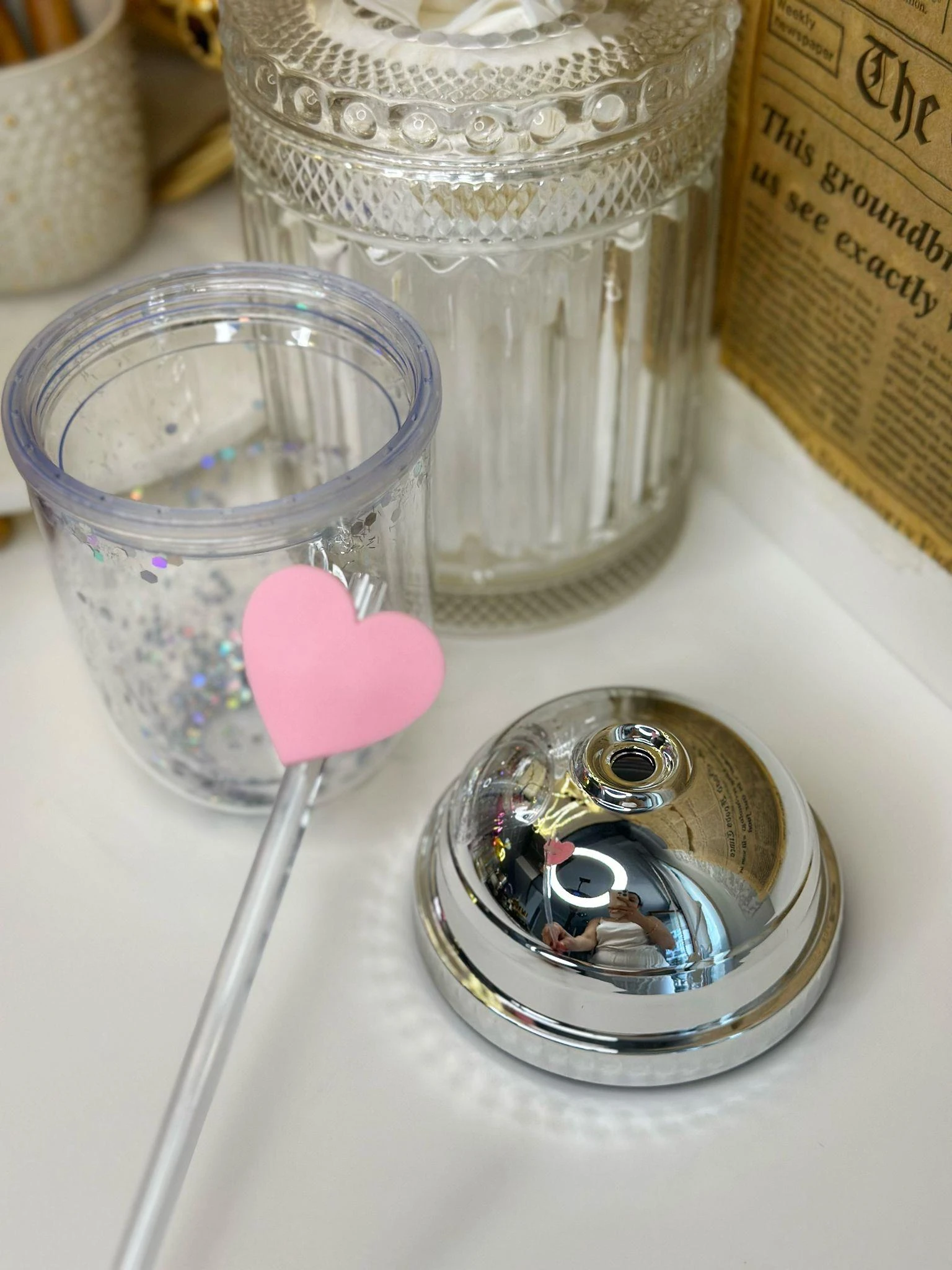 Gümüş Kalpli Pipetli Suluk