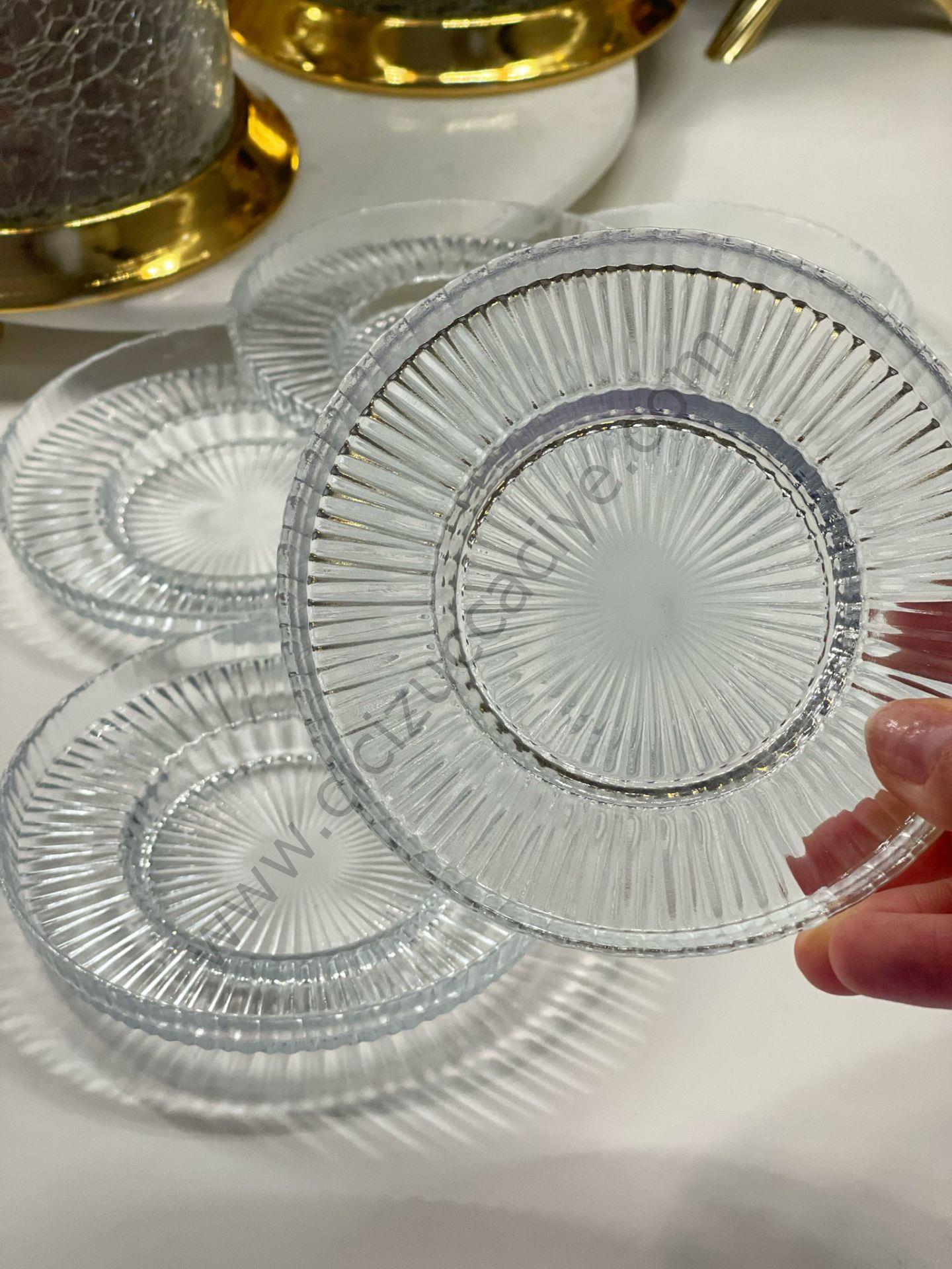 6 KİŞİLİK CAM ÇAY TABAĞI