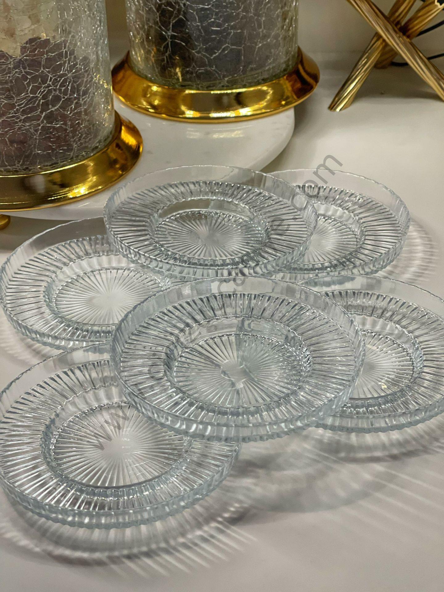 6 KİŞİLİK CAM ÇAY TABAĞI