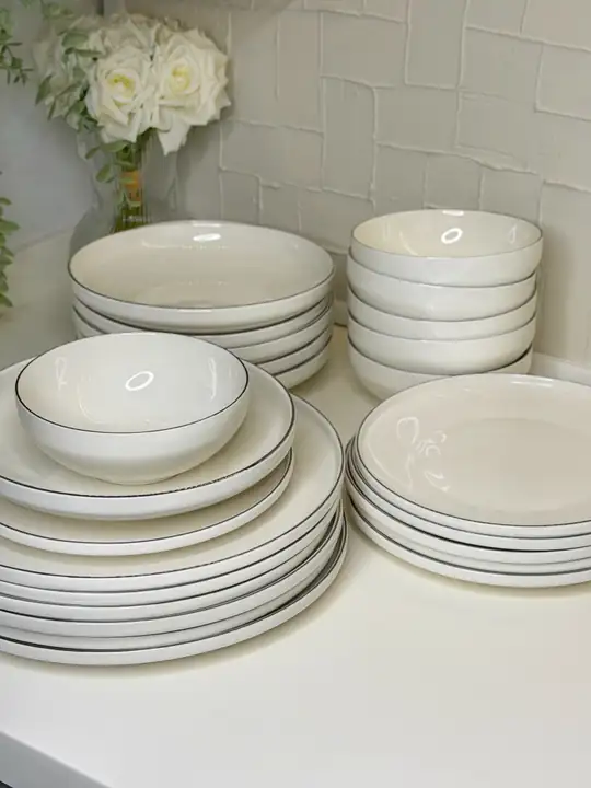 Ciao Gümüş 24 Parça 6 Kişilik Porselen Yemek Takımı